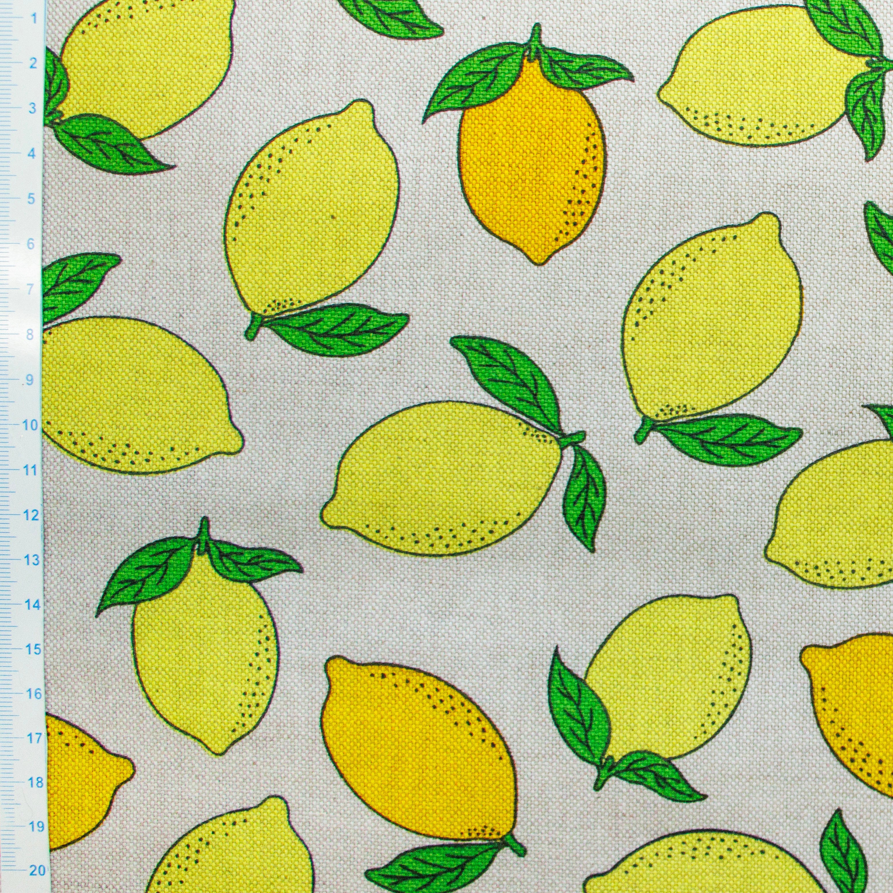 Dekostoff Half-Panama - Zitronen - sand