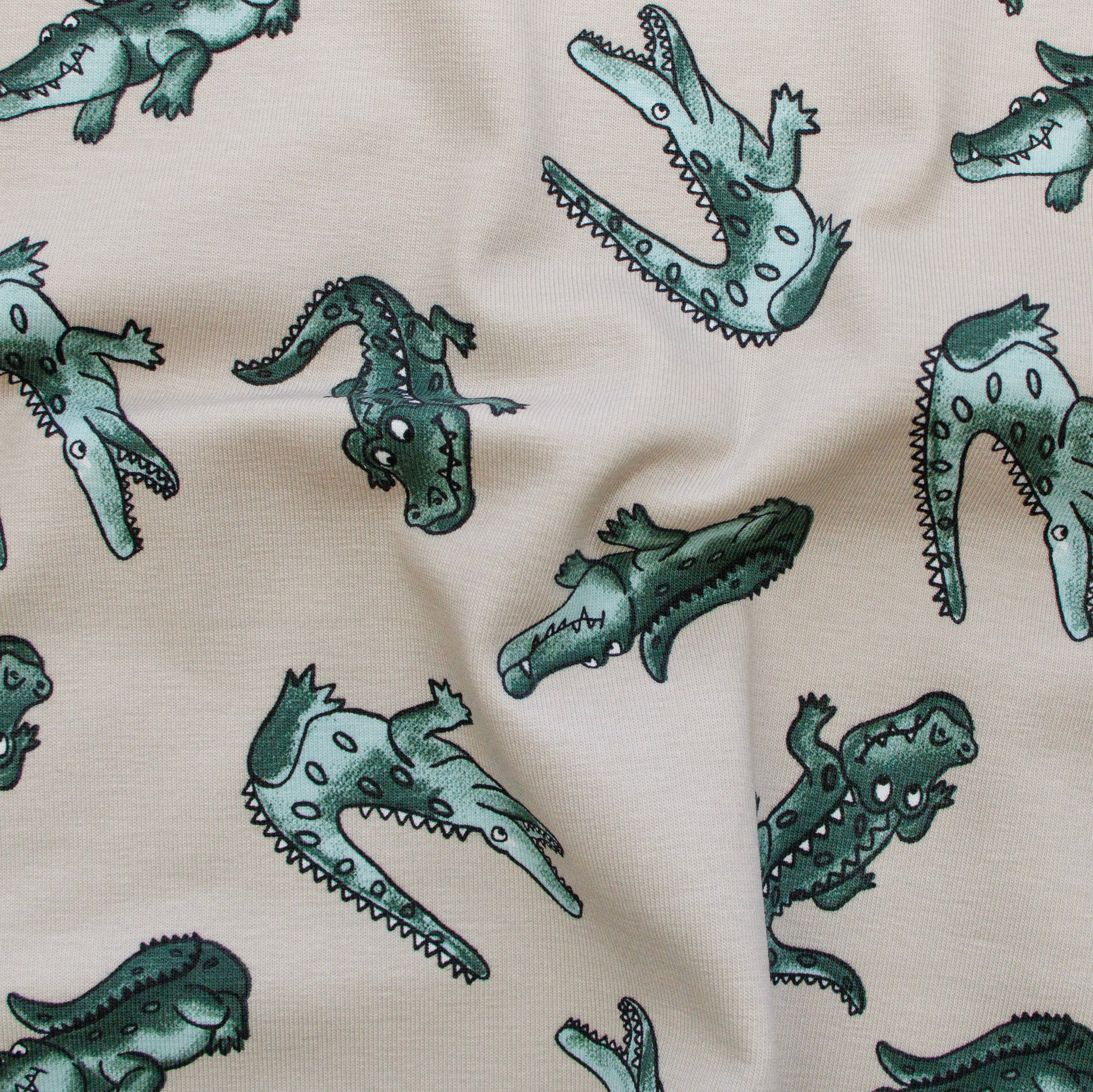 Jersey Digitaldruck - Krokodile - beige