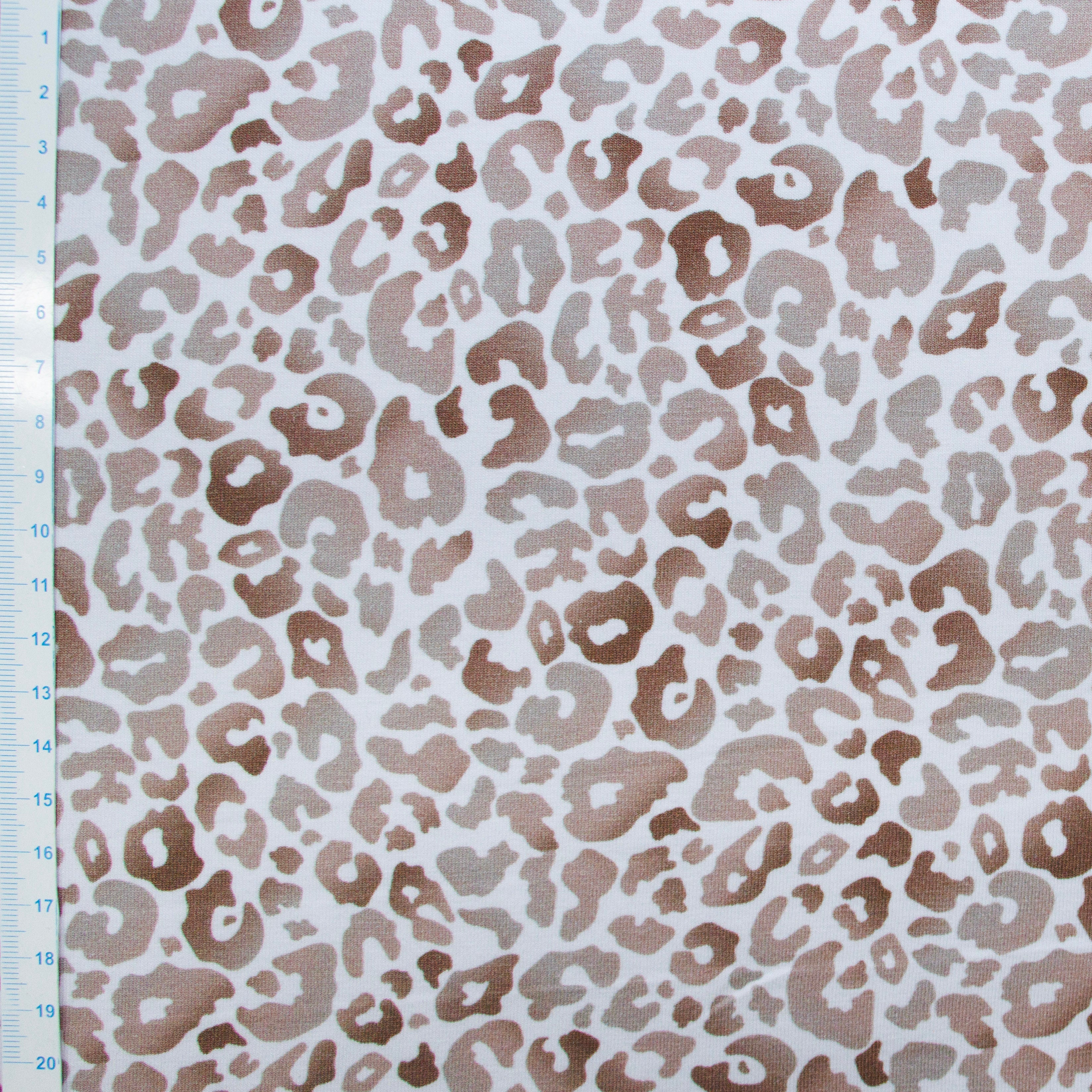 Jersey Digitaldruck - Leomuster - wollweiß - beige