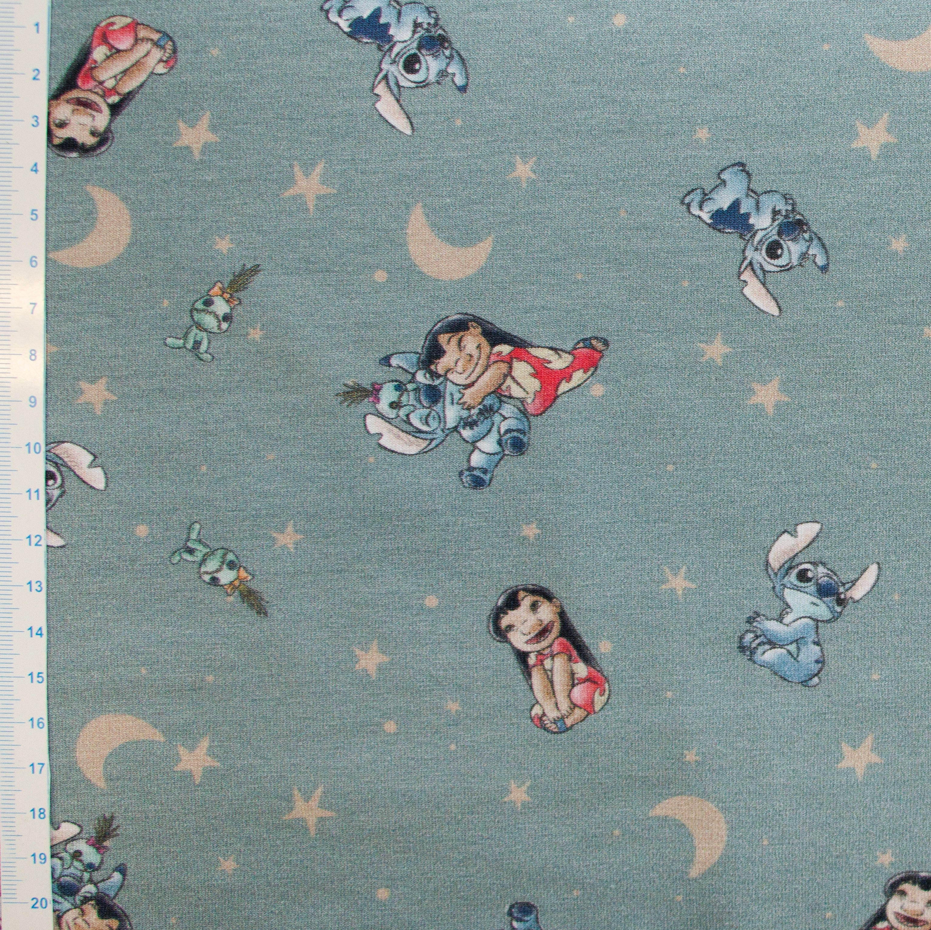 Jersey Digitaldruck - Lilo und Stitch - altblau