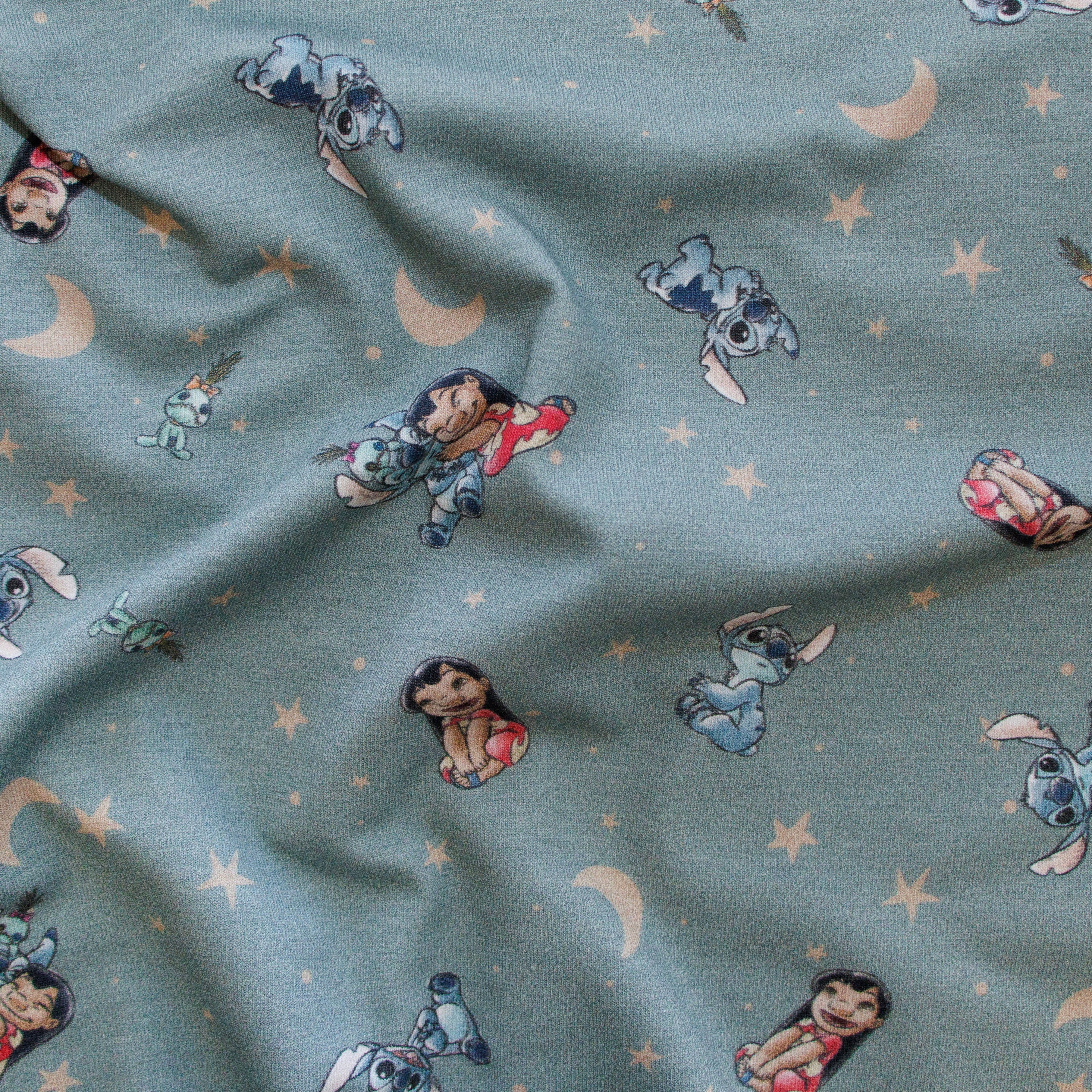 Jersey Digitaldruck - Lilo und Stitch - altblau