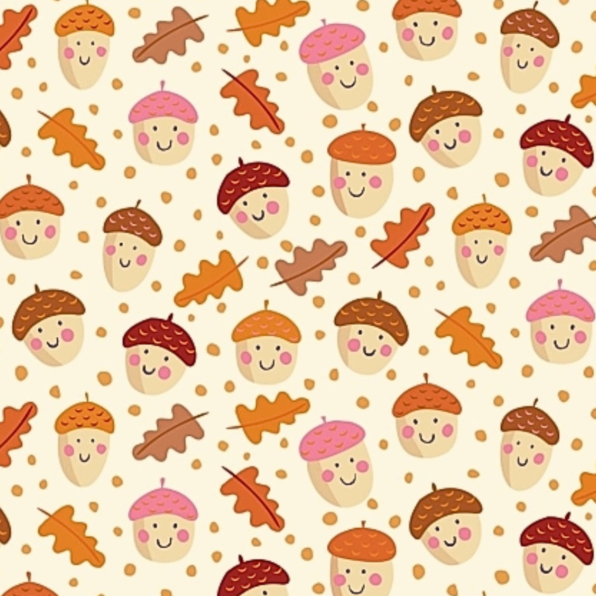 Jersey Stoff "Fröhliche Eichel" Digitaldruck