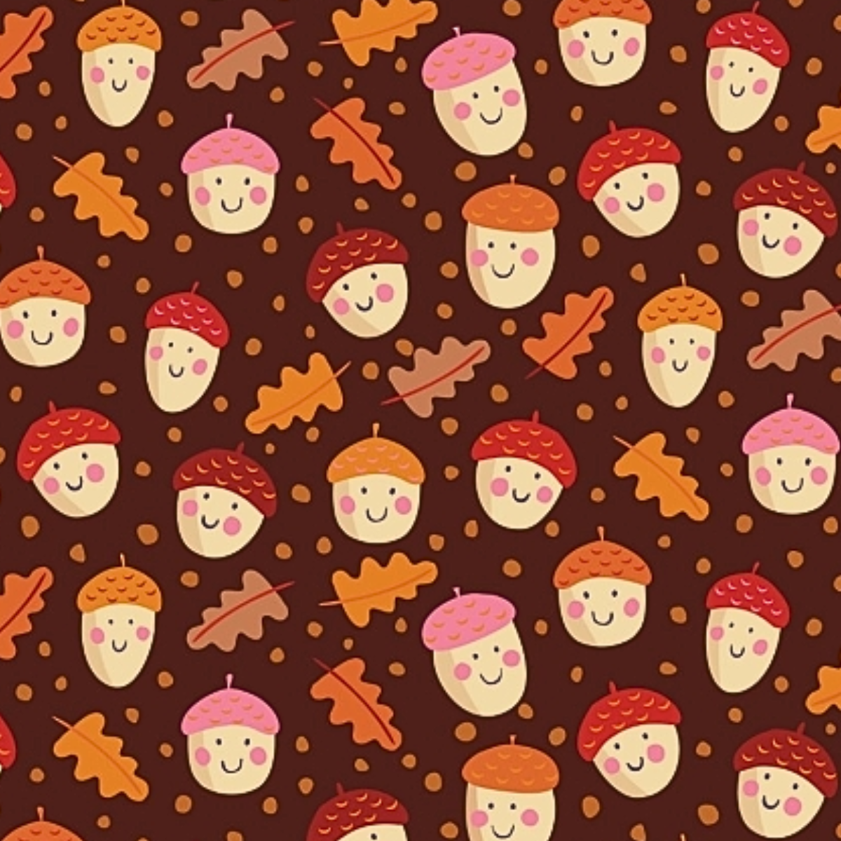 Jersey Stoff "Fröhliche Eichel" Digitaldruck