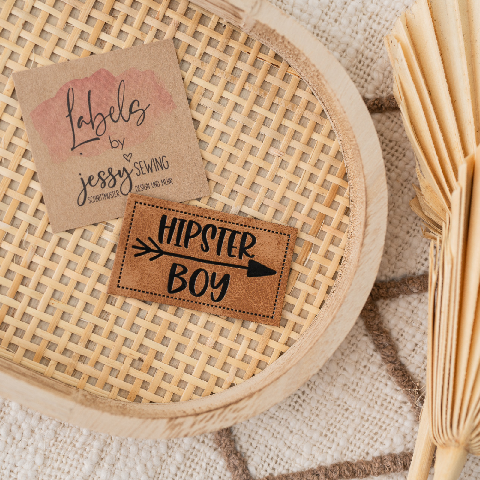 Kunstleder-Label - "Hipster Boy" - braun