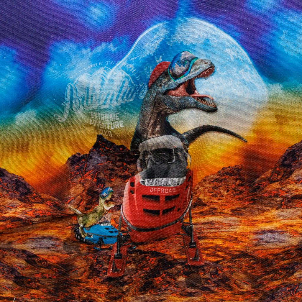 Canvas Taschen- & Rucksackpanel „Dino Adventure“ – Digitaldruck