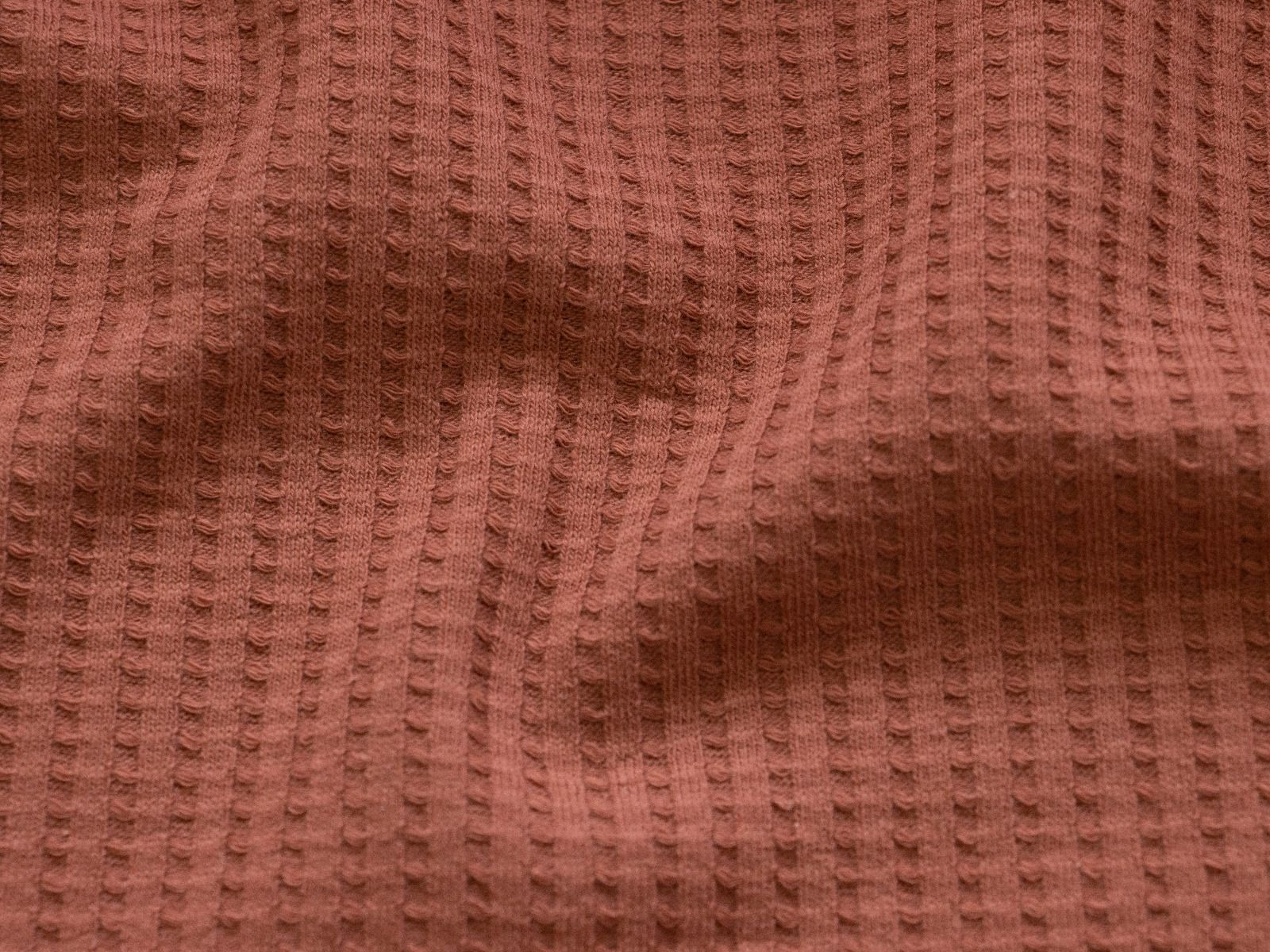 Weicher Waffeljersey in Coral – ideal für Babydecken, Pullover und Kinderkleidung