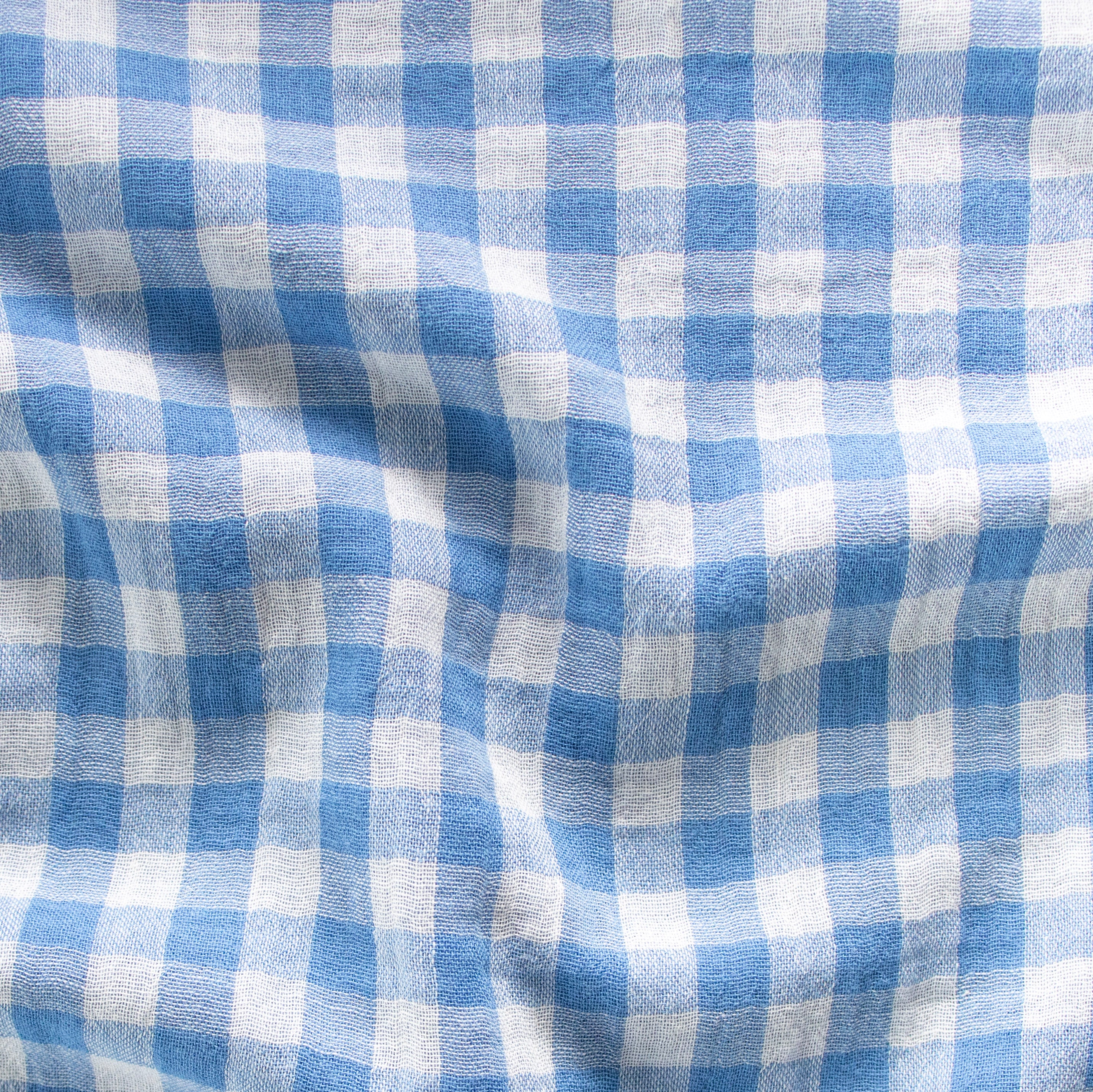 Musselin Baumwolle - Vichy Double Face - Azur