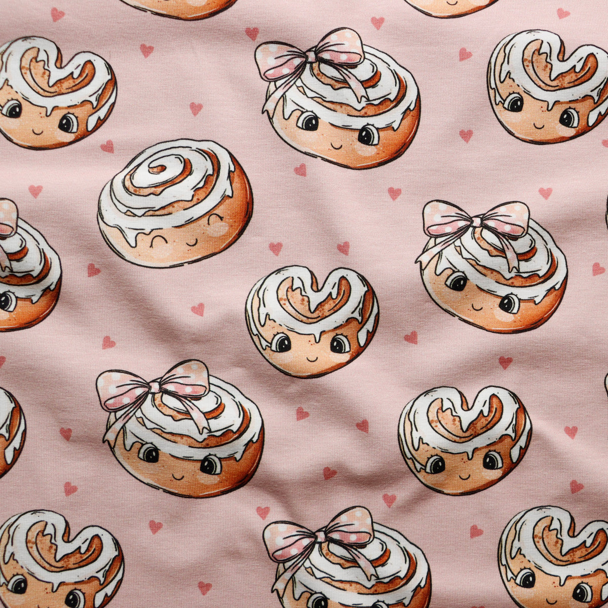 Eigenproduktion Jersey - Zimtschnecke Katzengold-Design - rosa