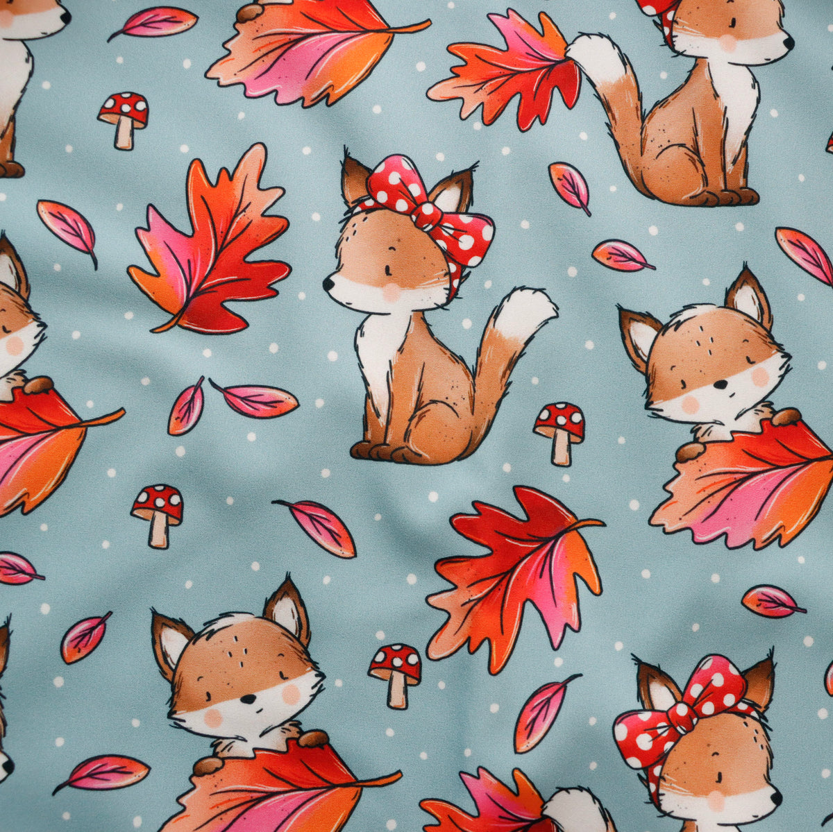 Eigenproduktion Softshell Katzengold Design - FuchsHerbst - blau