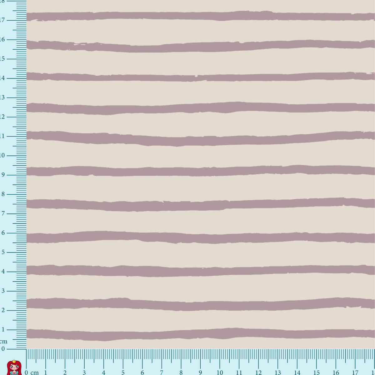 Eigenproduktion French Terry - Miezi - Kombistoff - Streifen - mauve