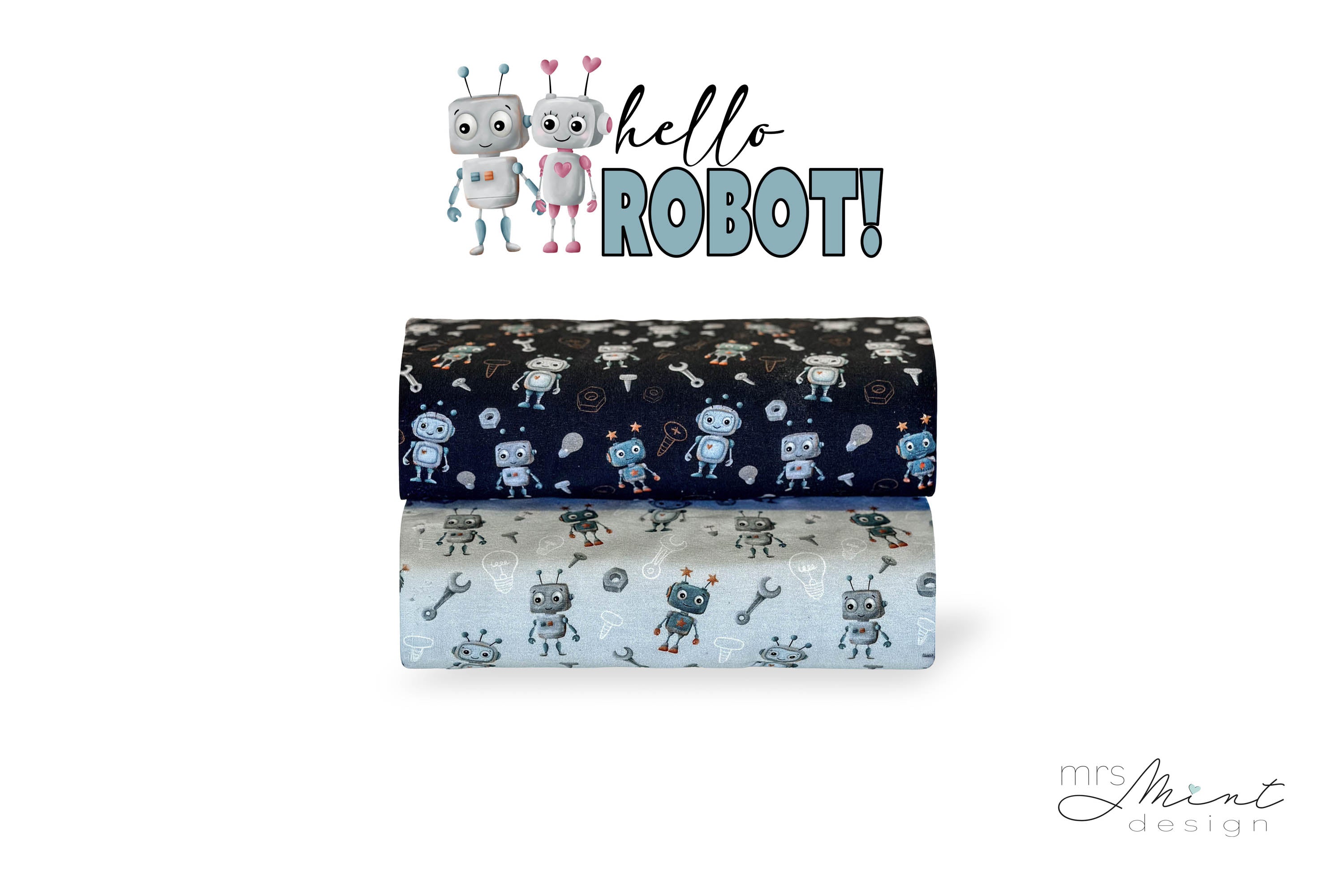Jersey Baumwolle Swafing - Hello Robot!