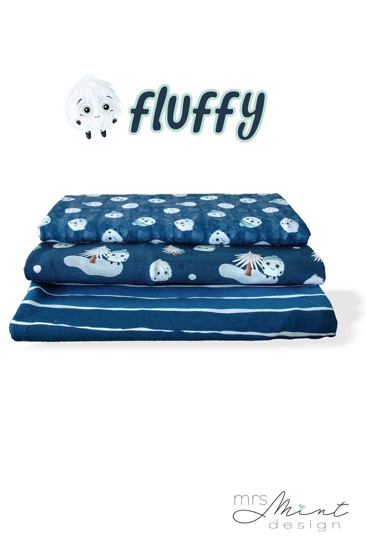 French Terry Swafing - Fluffy by Mrs Mint - Kombistoff mit Streifenmuster - jeansblau