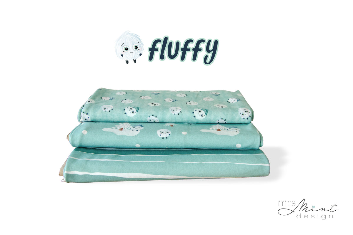 French Terry Swafing - Fluffy by Mrs Mint - flauschige Schneewesen - mint