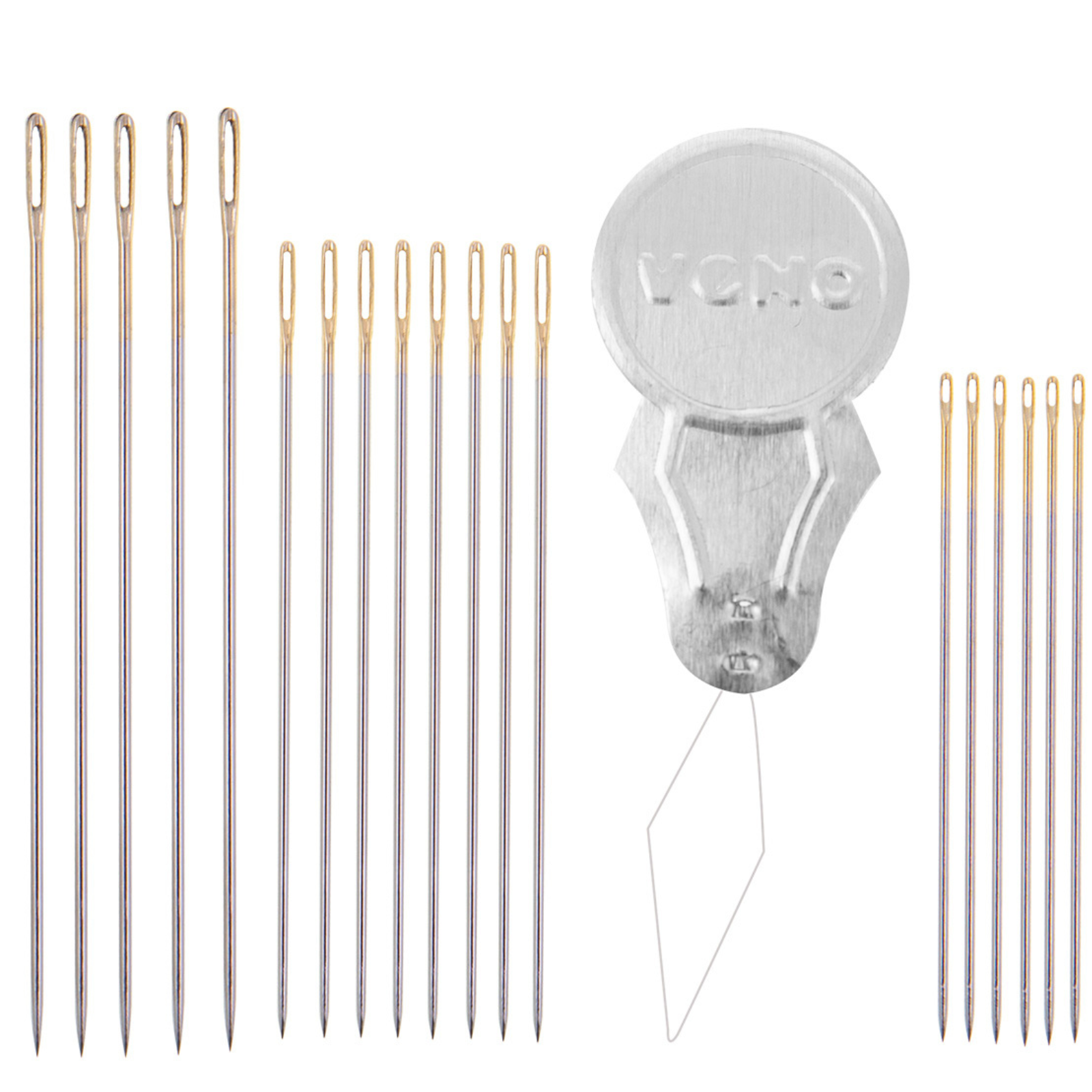 Näh- und Stopfnadeln mit Einfädler - Goldöhr - 20 Stück