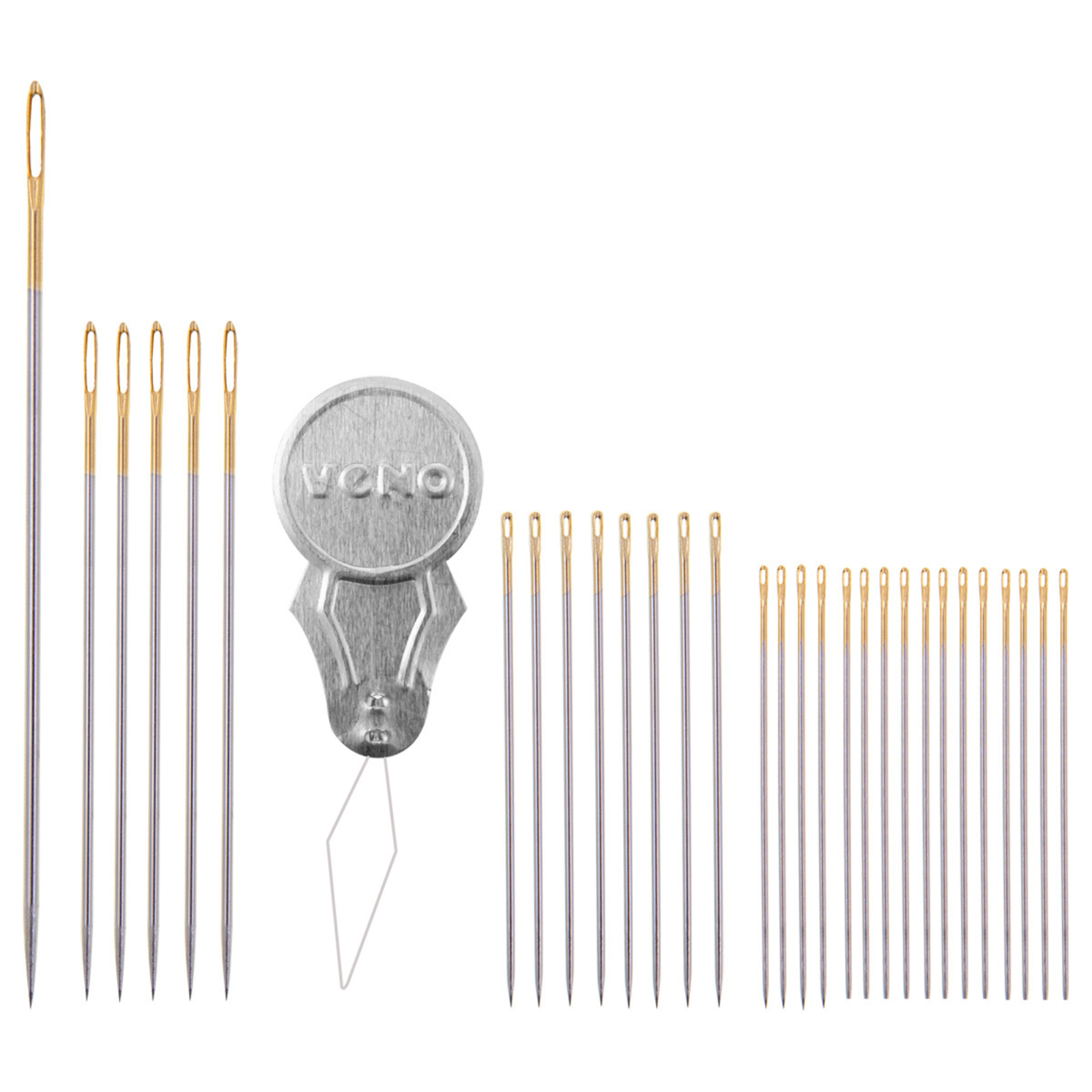 Näh- und Stopfnadeln mit Einfädler - Goldöhr - 30 Stück