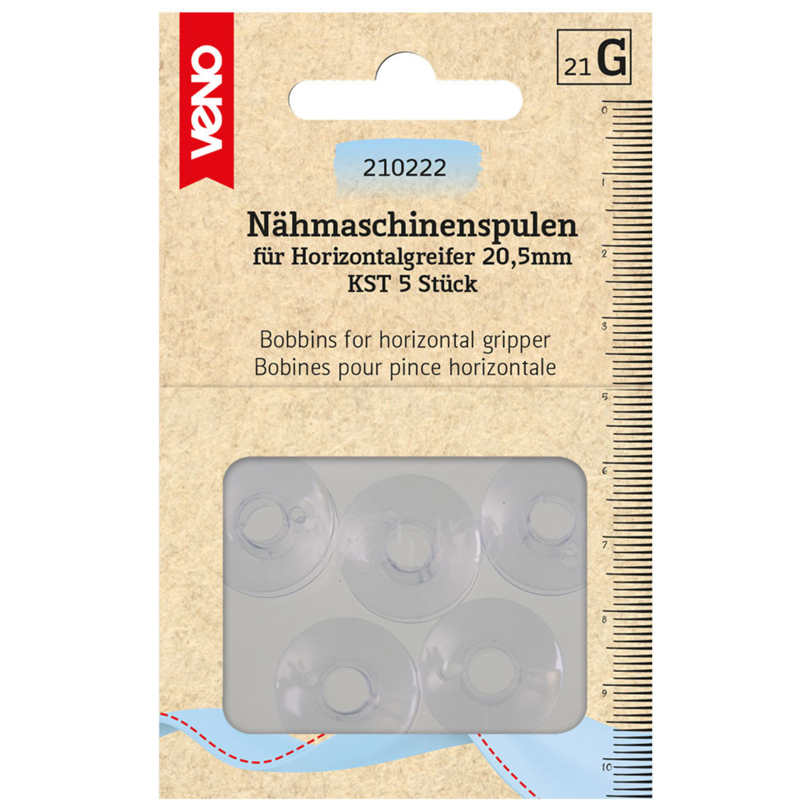 Nähmaschinenspulen für Horizontalgreifer (5x)