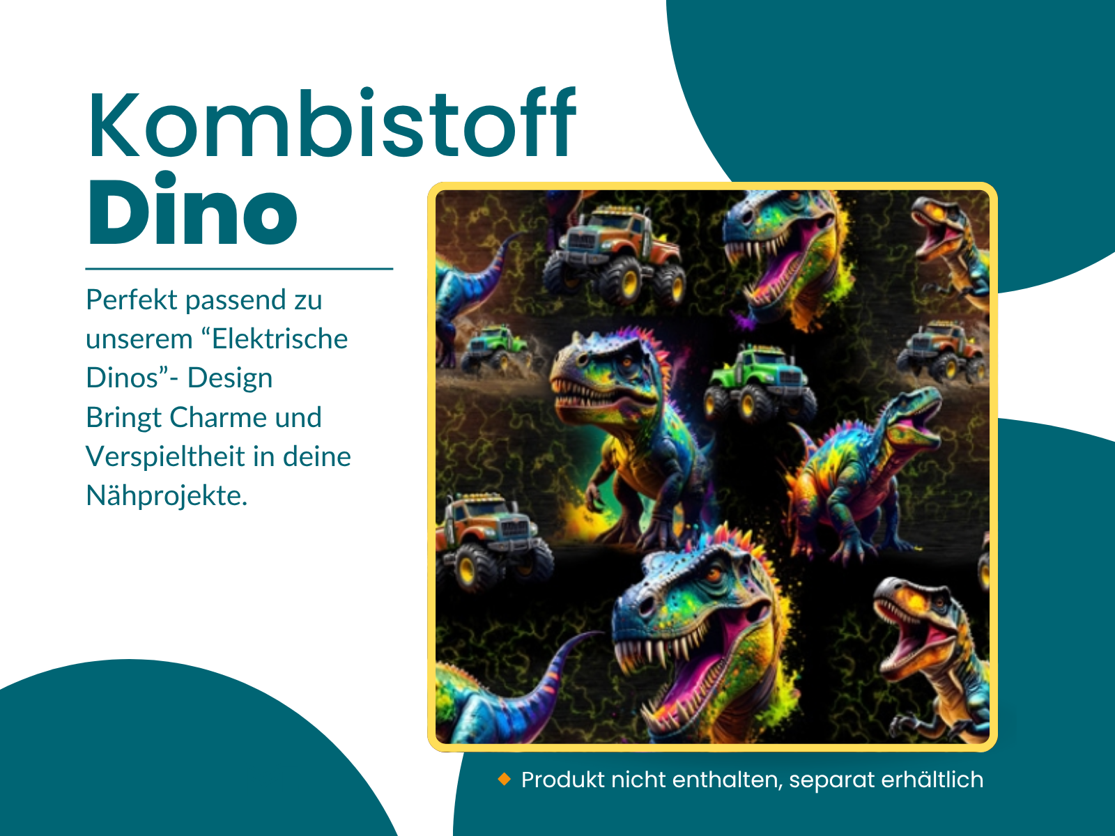 Panel "Elektrische Dinos" ⚡🦖 - French Terry Stoff