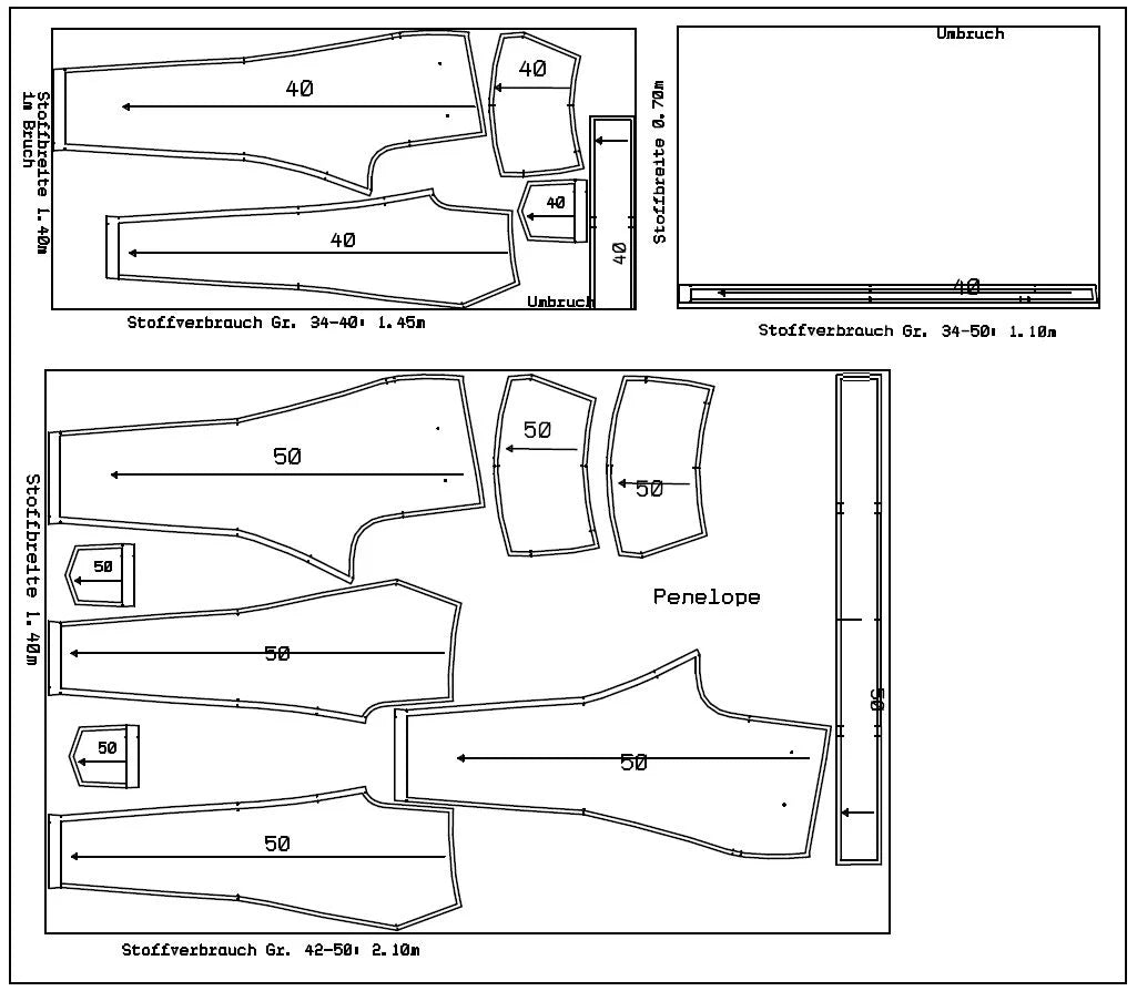 Papierschnittmuster Hose Penelope
