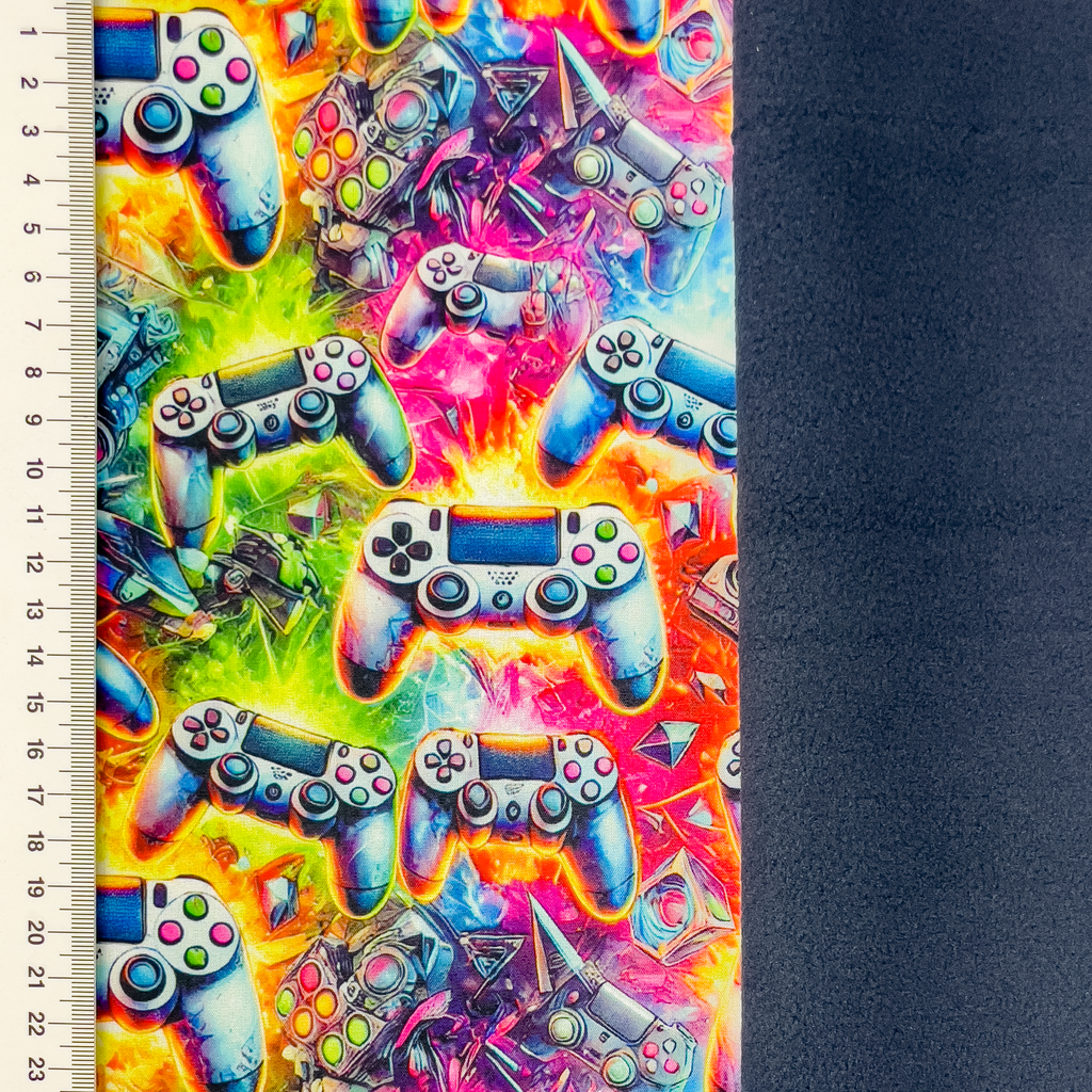 Softshell Stoff - Gaming Controller - Bunt