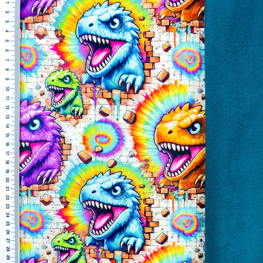 Softshell Stoff - Drachen - Bunt