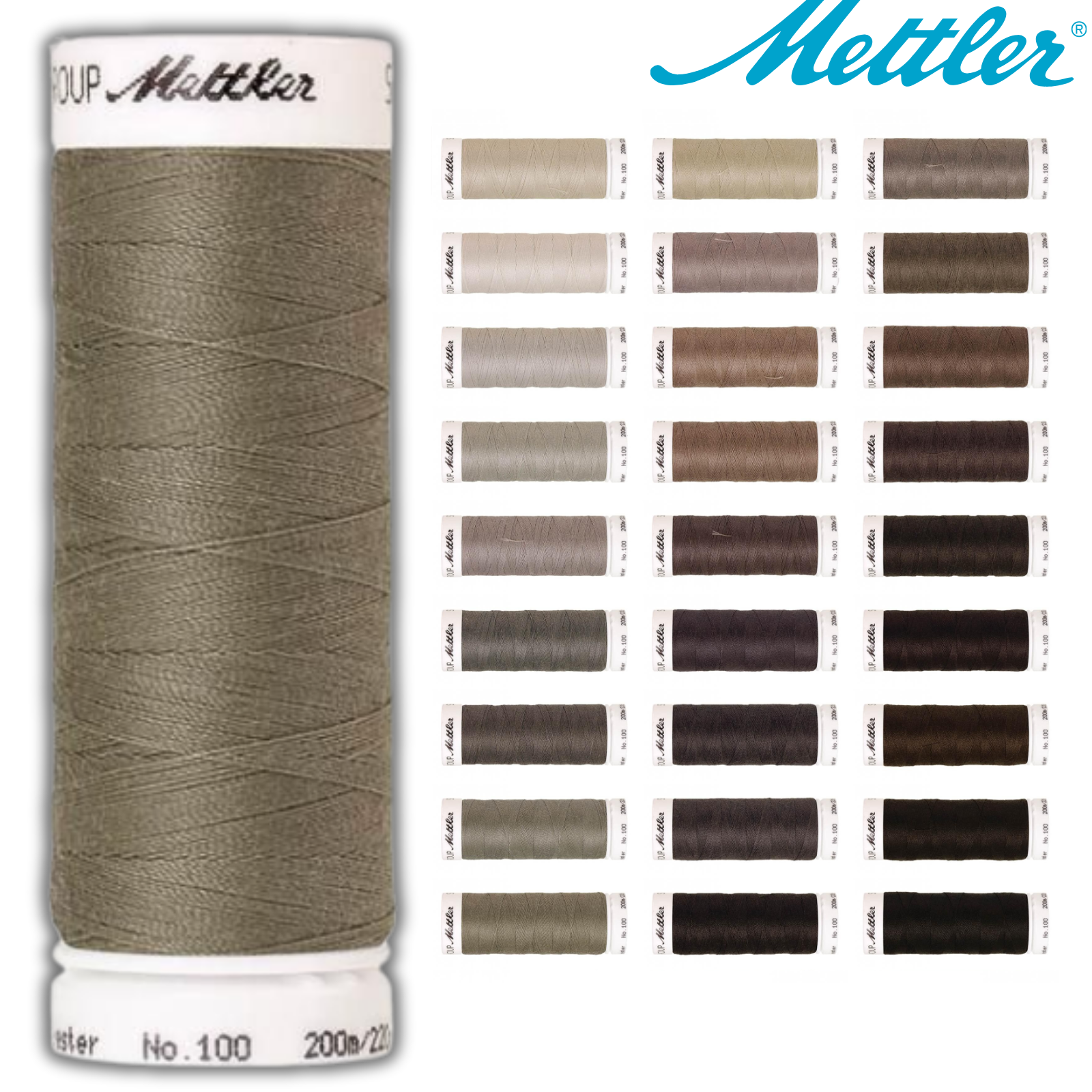 🧵  SERALON® - Allesnähergarn - 200 m • Beige - Sand - Braun - Nähgarn