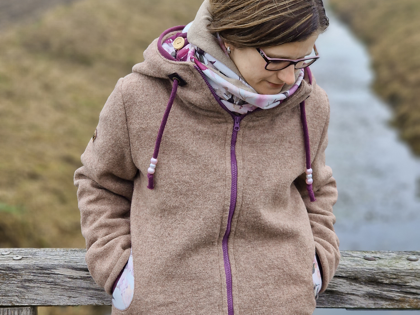 Wollwalk Stoff Naomi gekochte Wolle - meliert