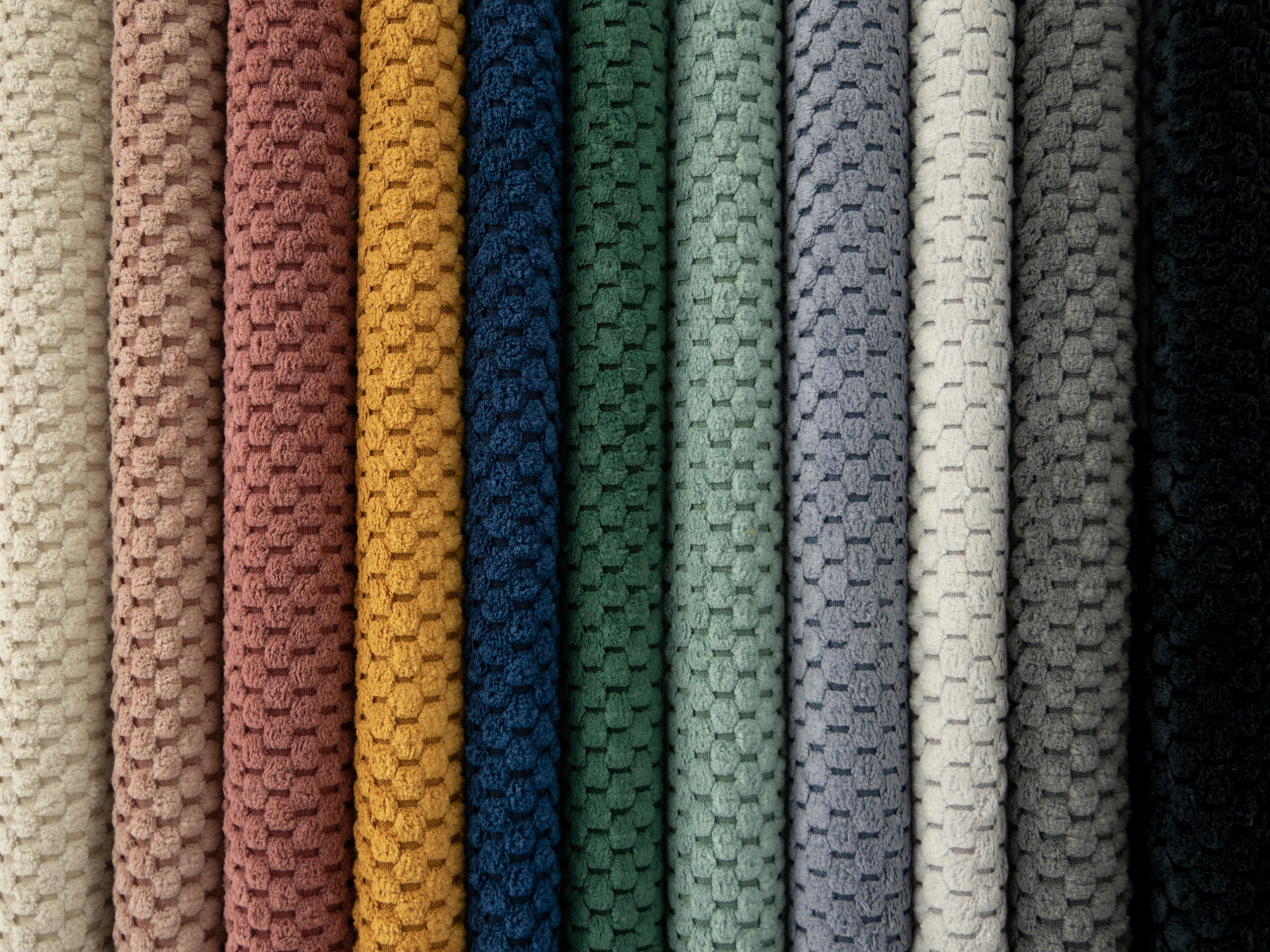 Dekosamt Parma Stoff - Wabenstruktur