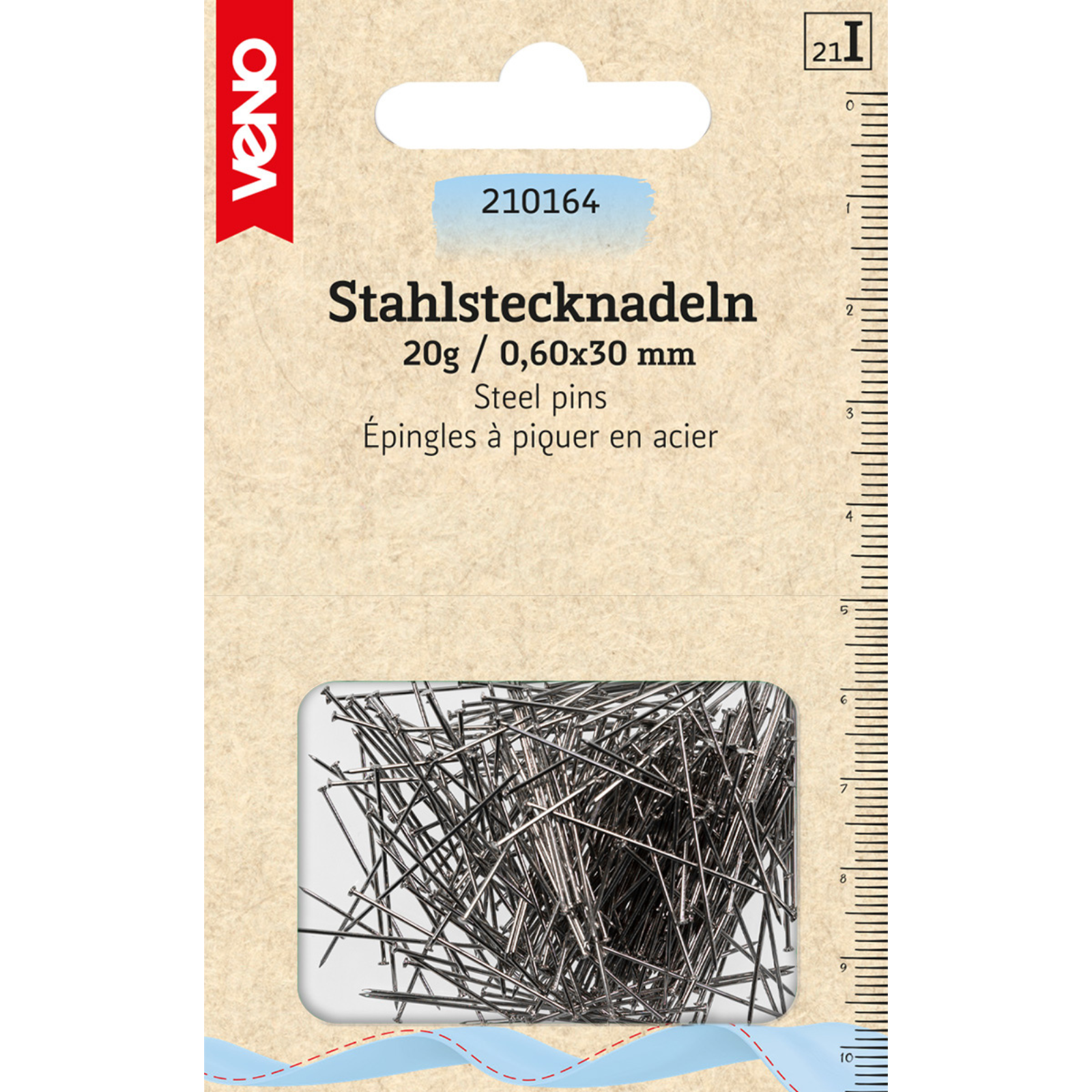 Stahlstecknadeln 0,60 x 30 mm silberfarbig 20 g