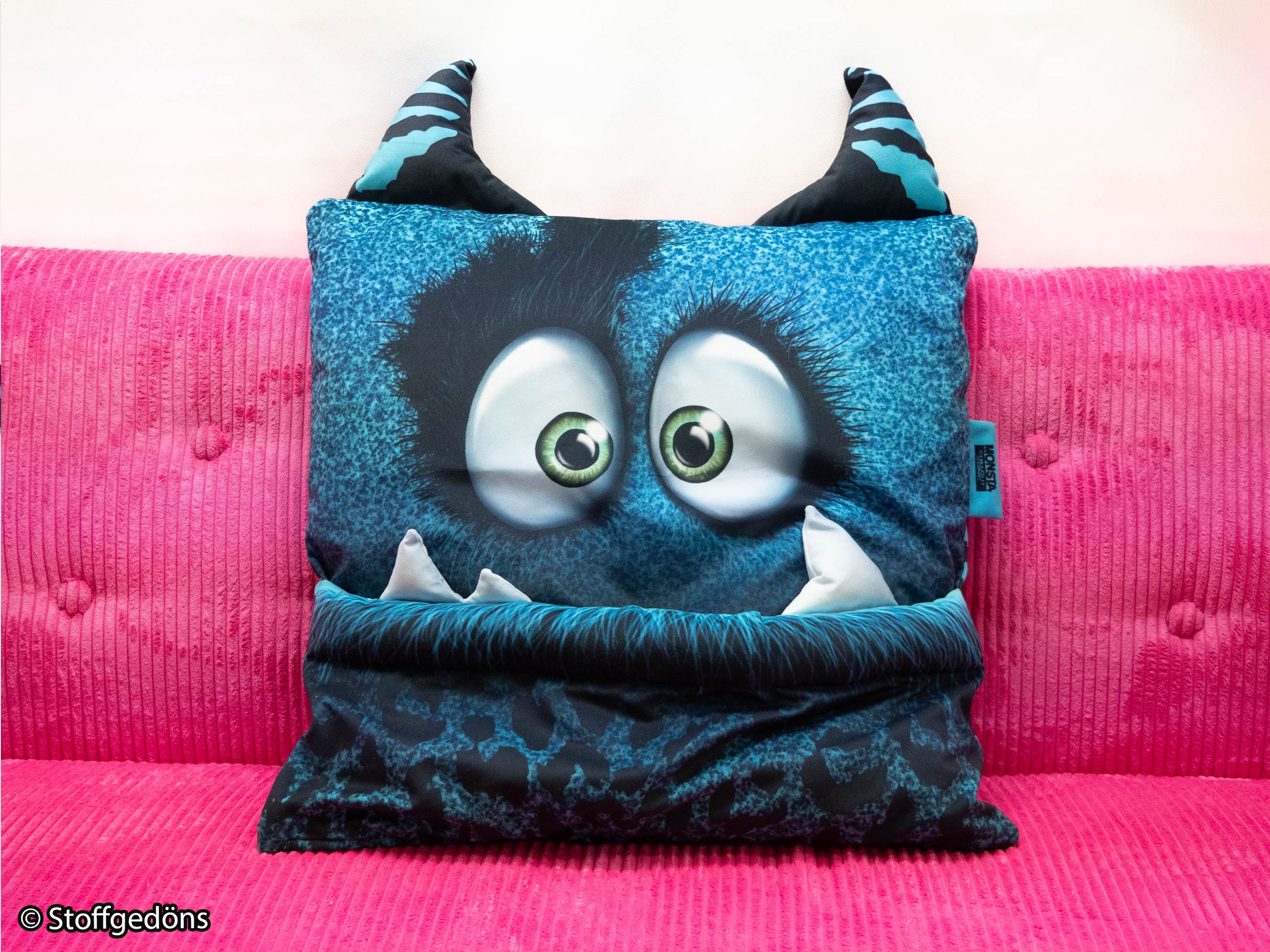 Samt Swafing Kissen PANEL ca. 120 cm x 140 cm MONSTA BAGS by Thorsten Berger - Petrol