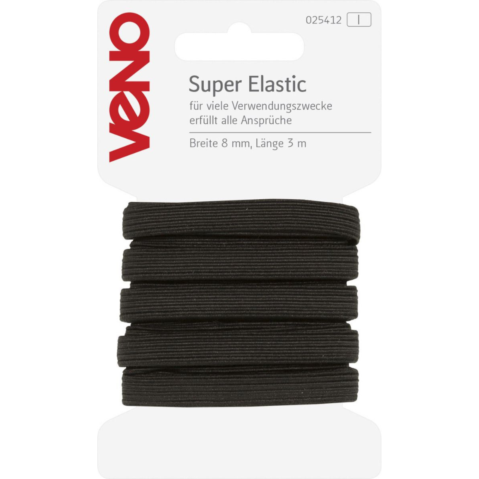 Super Elastic SB 8mm x 3m Coupon - schwarz