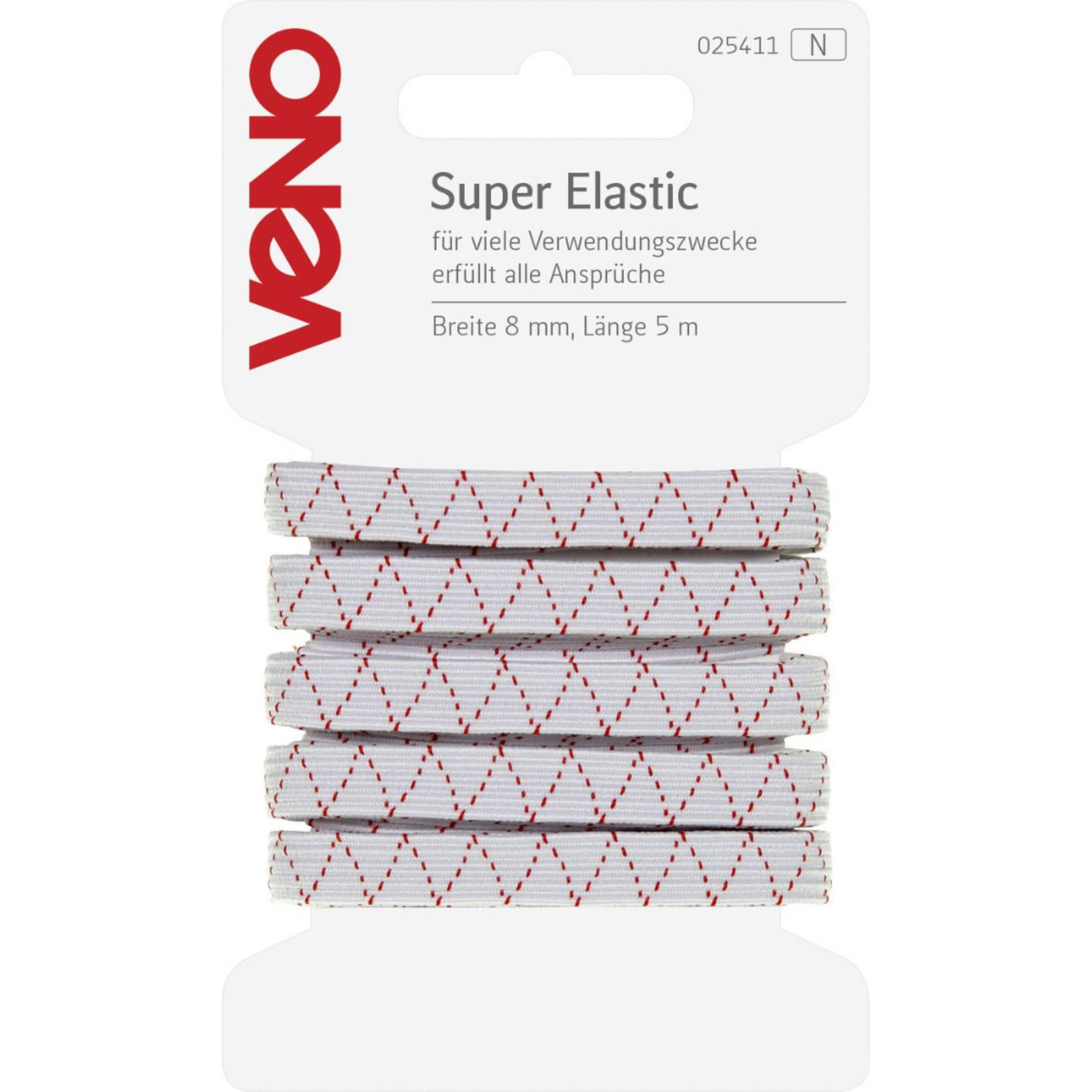 Super Elastic SB 8mm x 5m Coupon - weiß