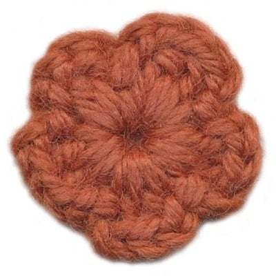 Häkelblume aus Wolle Ø 30mm z. Aufnähen