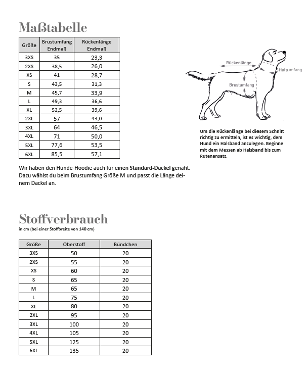 Papier-Schnittmuster Fadenkäfer - Hoodie - Hunde