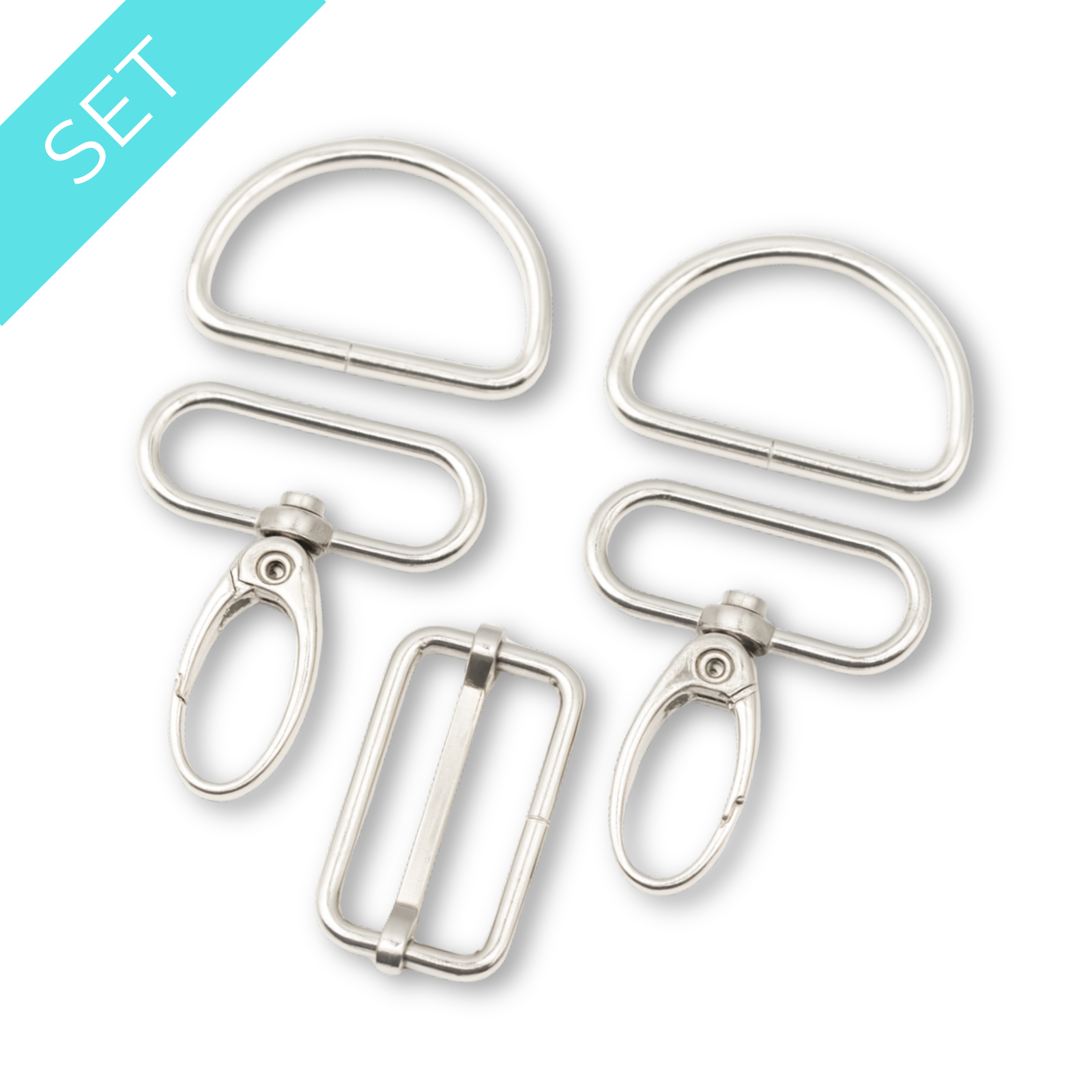 Taschenzubehör-Set - silber