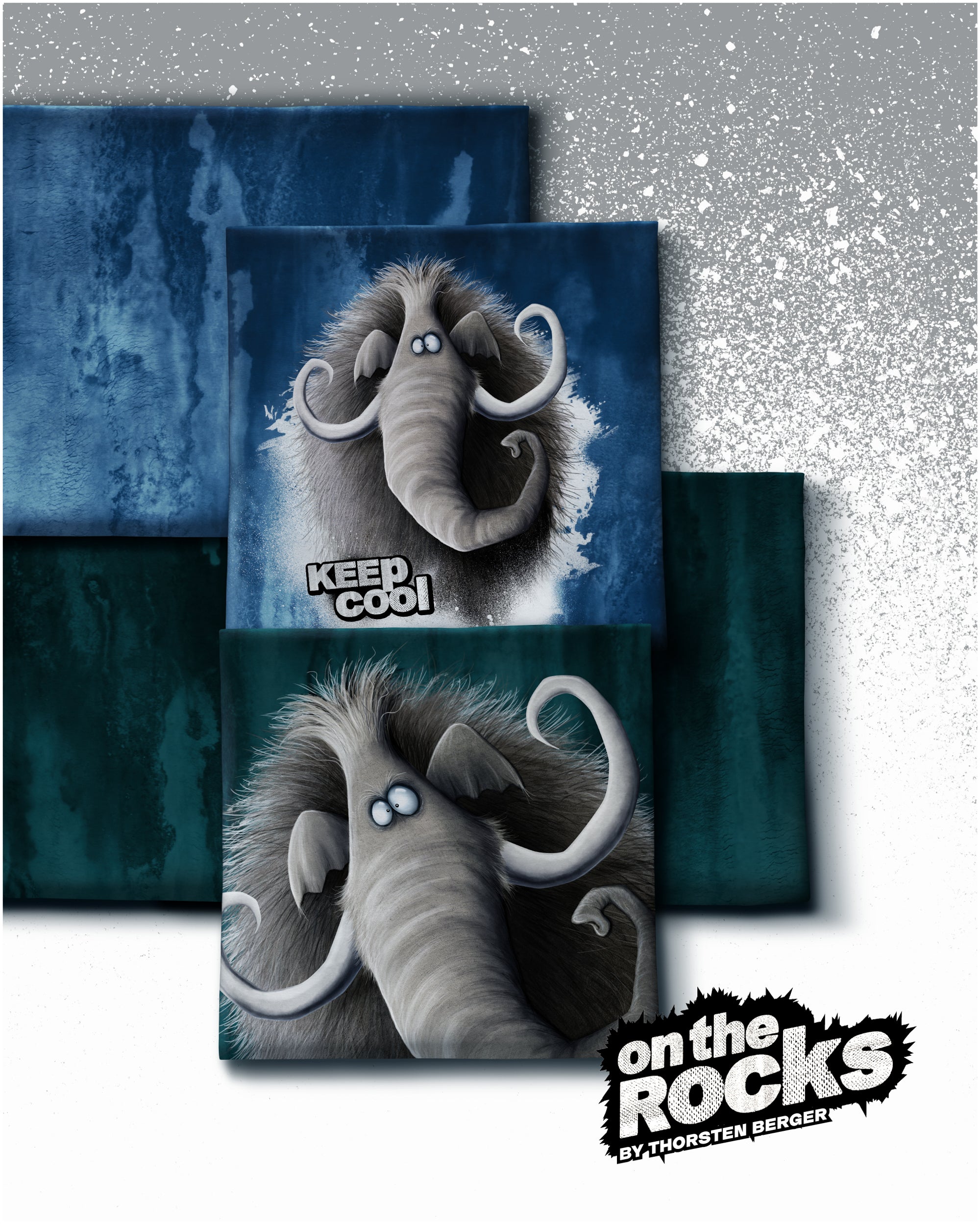 Sweat Swafing Kombistoff - On The Rocks by Thorsten Berger - Wasserfarben - jeansblau
