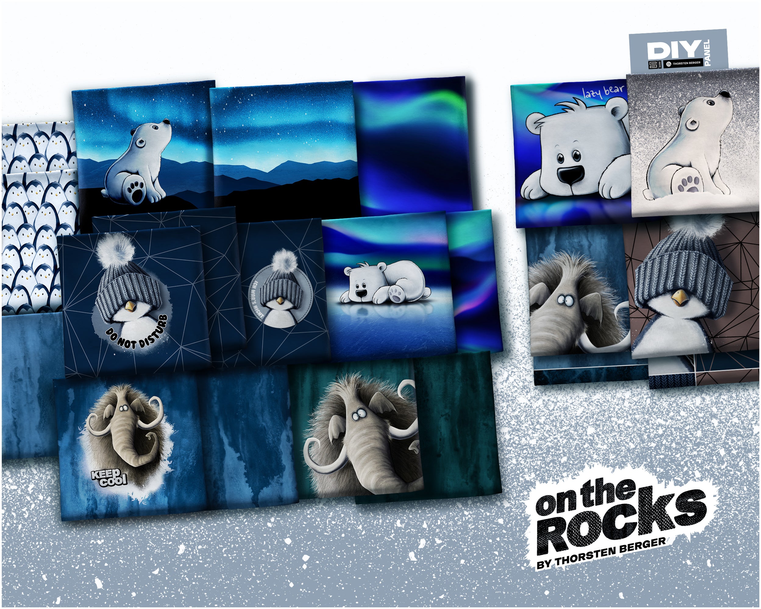 Sweat Swafing PANEL On The Rocks by Thorsten Berger - Pinguin & Mütze - dunkelblau