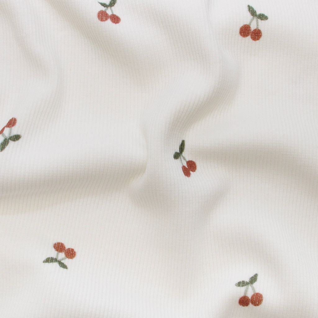 🍒Ripp-Jersey Stoff Digitaldruck - Kirschen