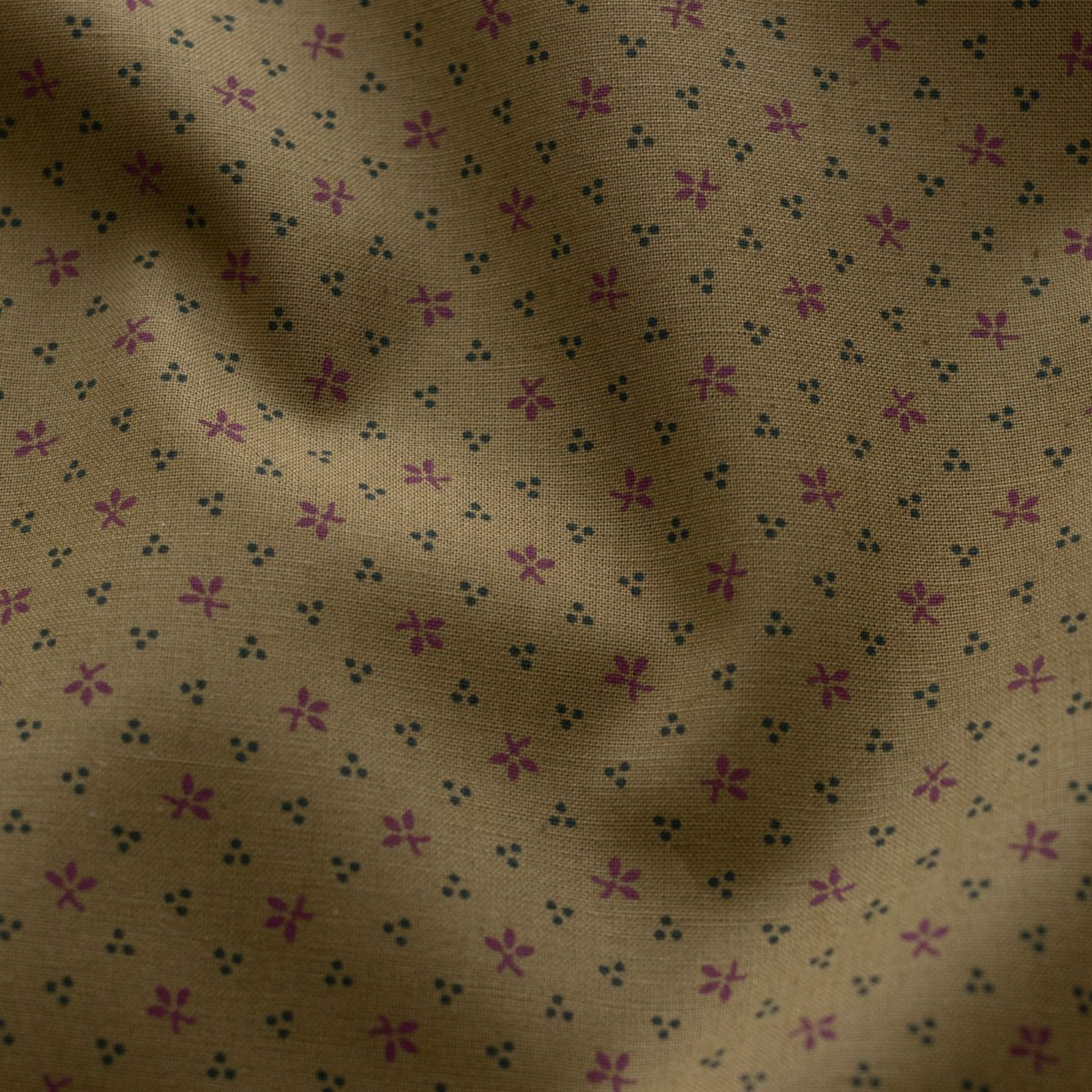 Webware Baumwolle Renforcé mercerisiert für Trachten - Blumenstempel