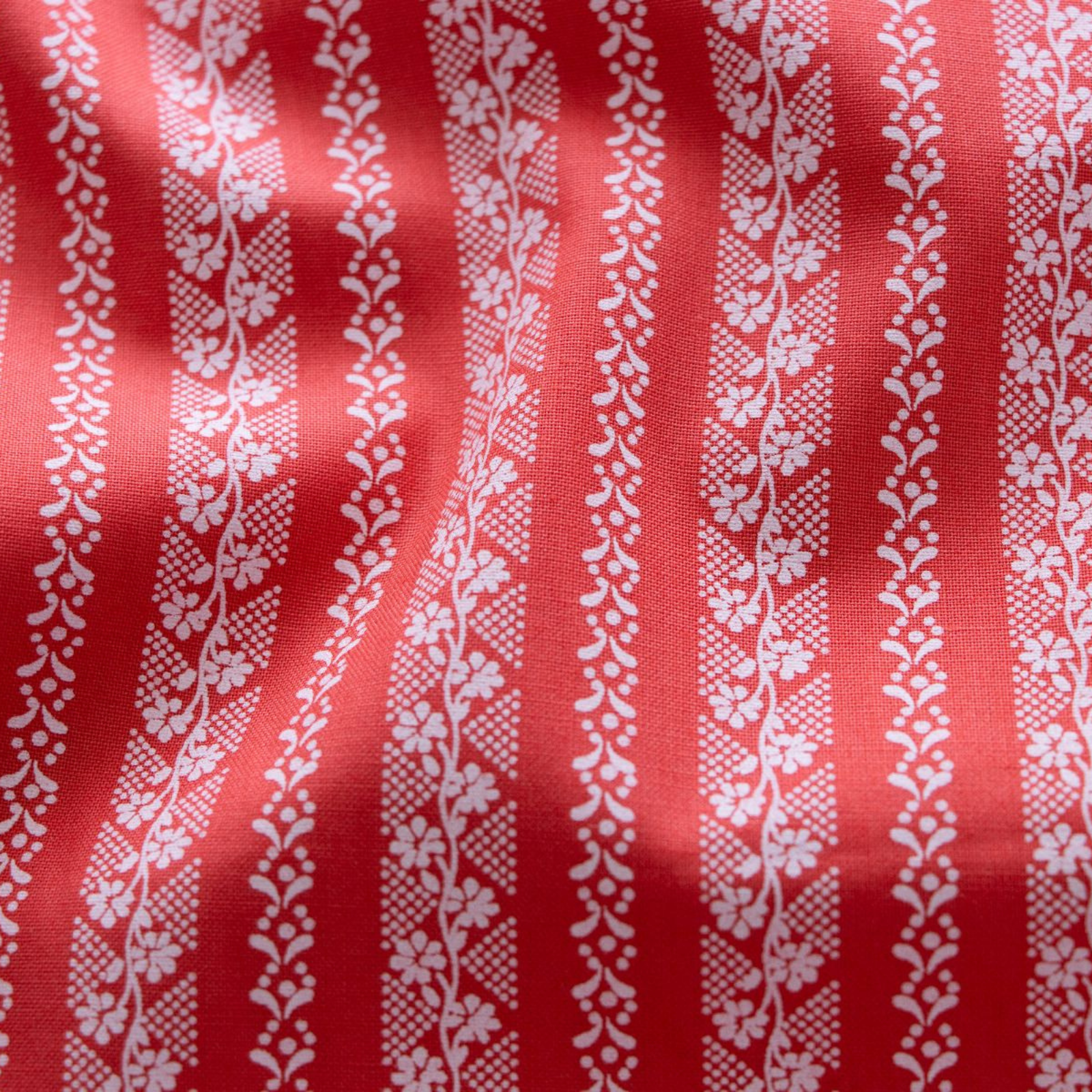 Webware Baumwolle Renforcé mercerisiert für Trachten - florale Streifen