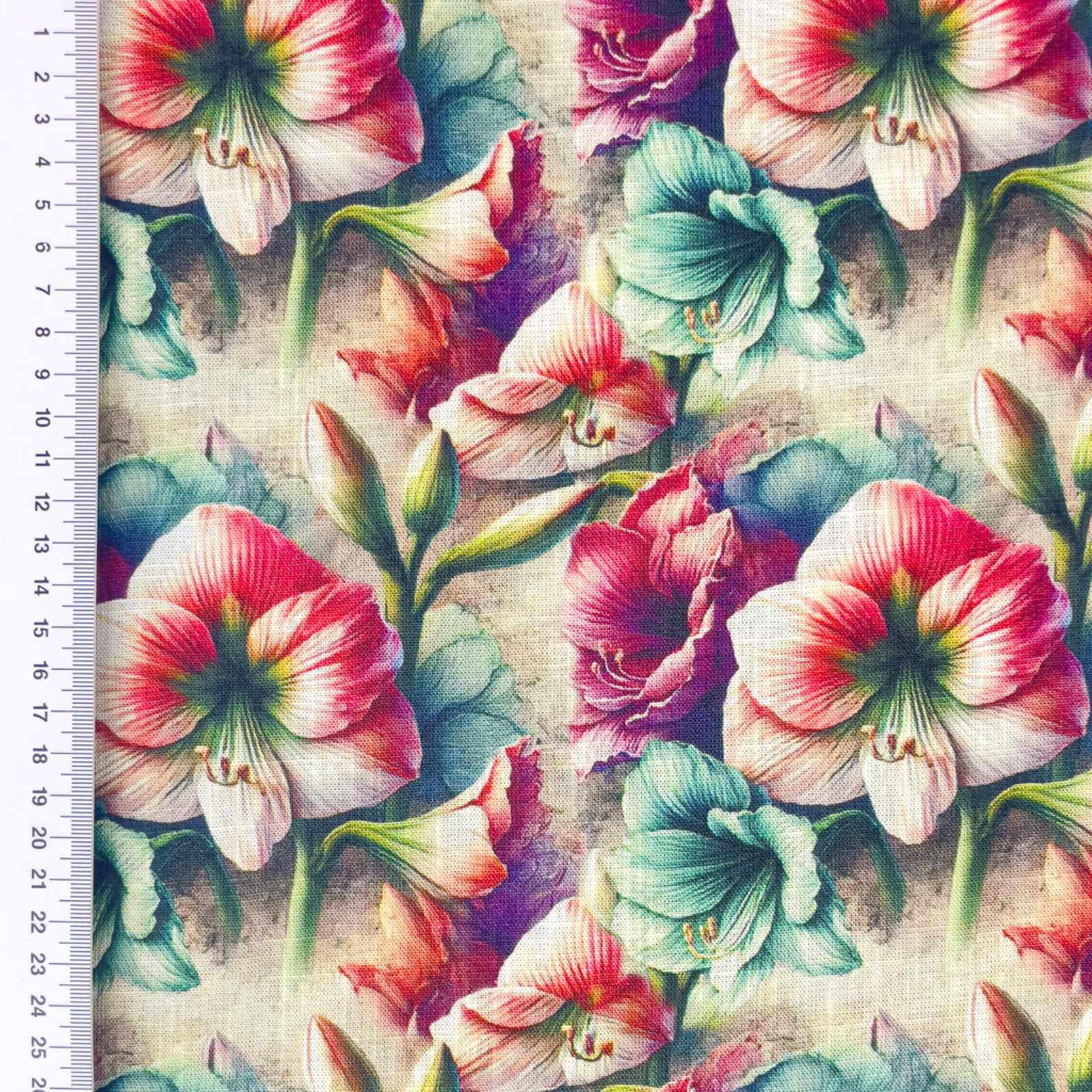 Webware Viskose-Leinen - Azalea Blumenmuster