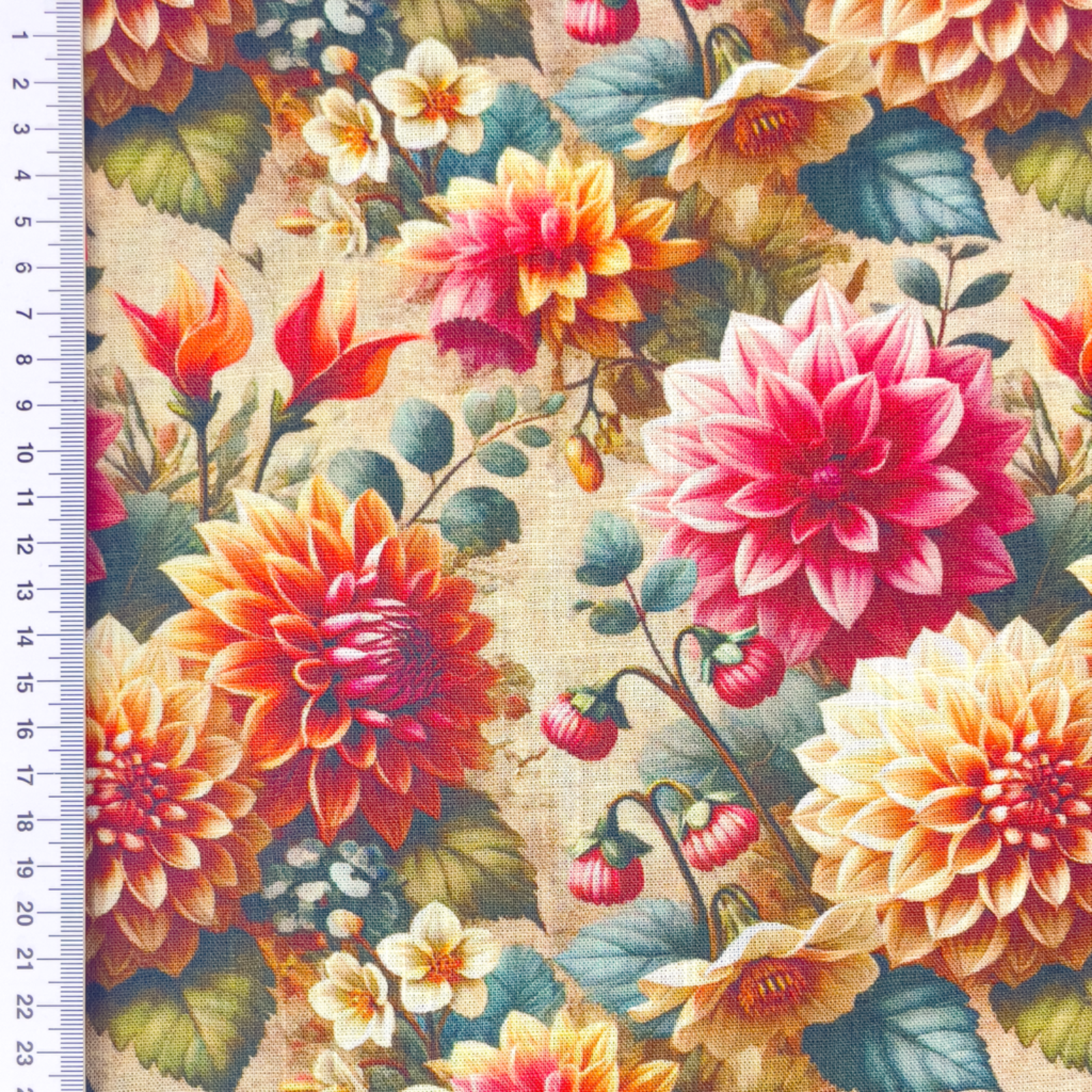 Webware Viskose-Leinen Stoff - Rosalie Blumenmuster