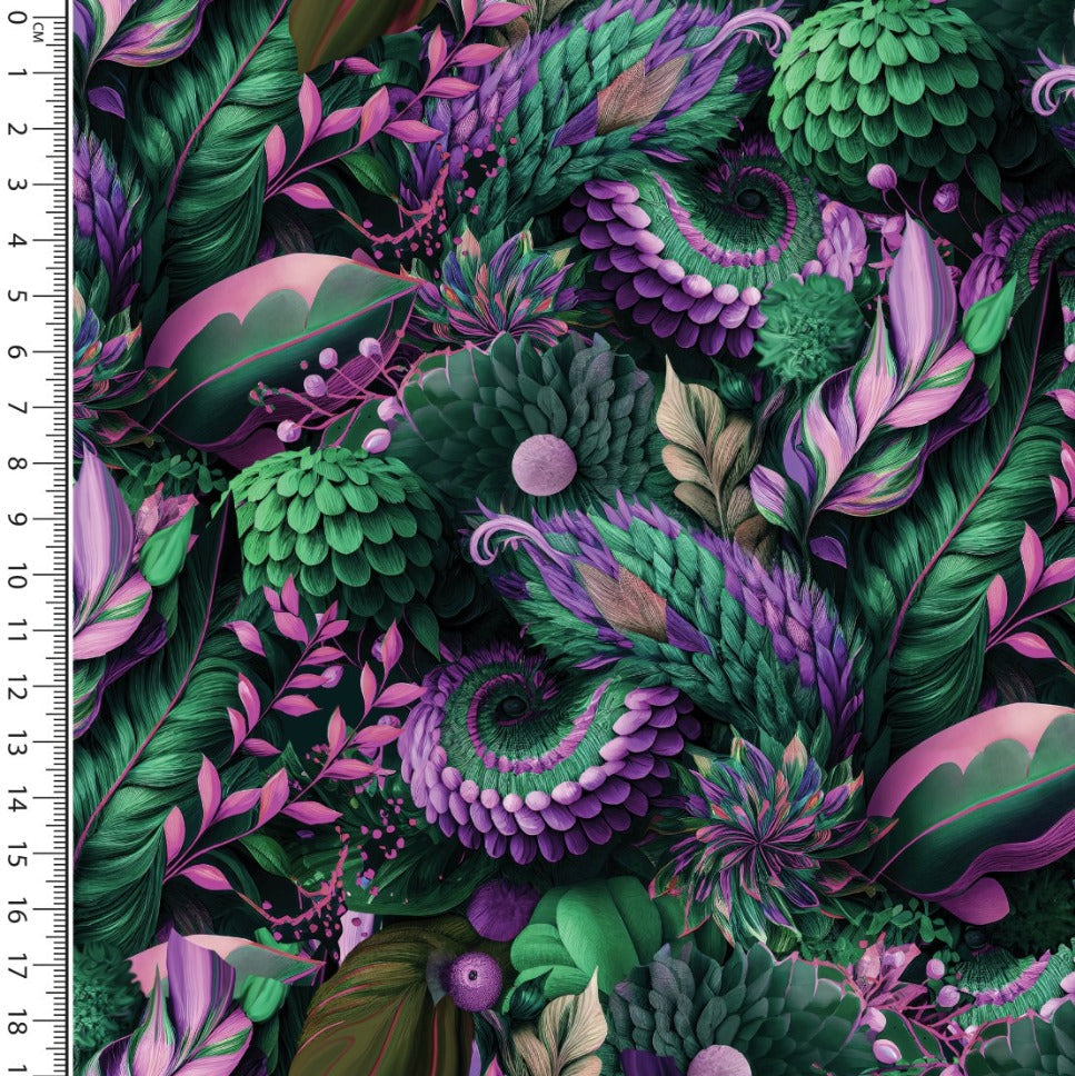 Baumwolle Jersey Stoff Digitaldruck - Tropical 3D