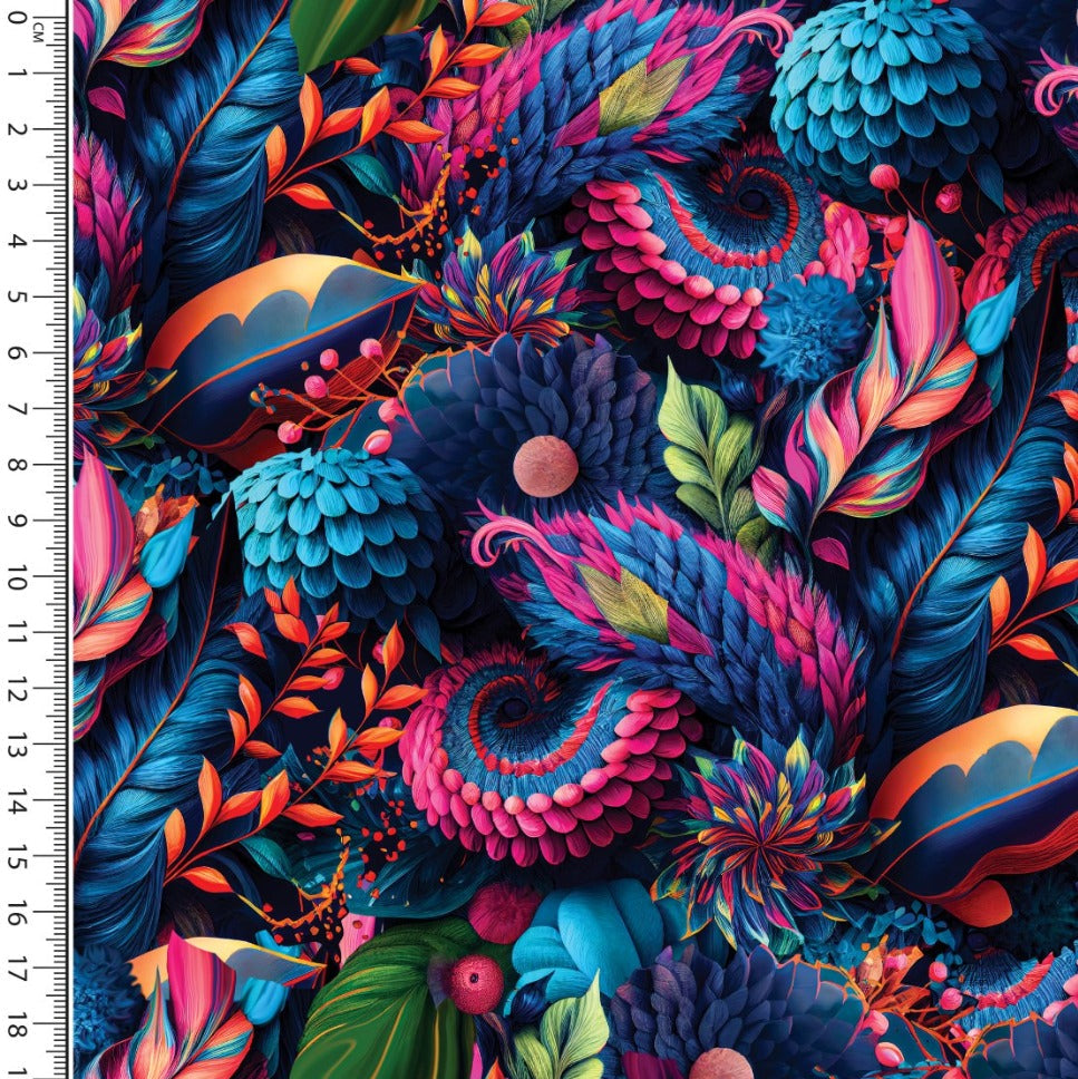 Baumwolle Jersey Stoff Digitaldruck - Tropical 3D