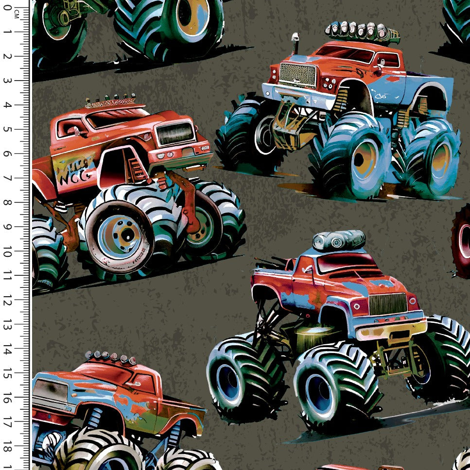 🛞 Alpenfleece Jogging Stoff - Monstertruck