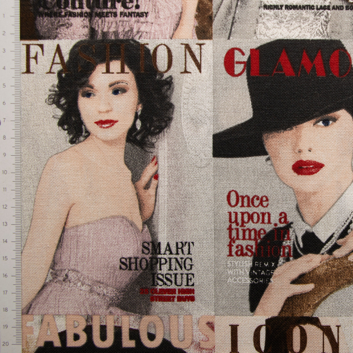 Dekostoff Half-Panama Leinenoptik - Zeitschriftenmotive - natur