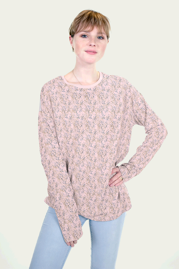 Jersey - Sprenkel und wirre Streifen - rosa