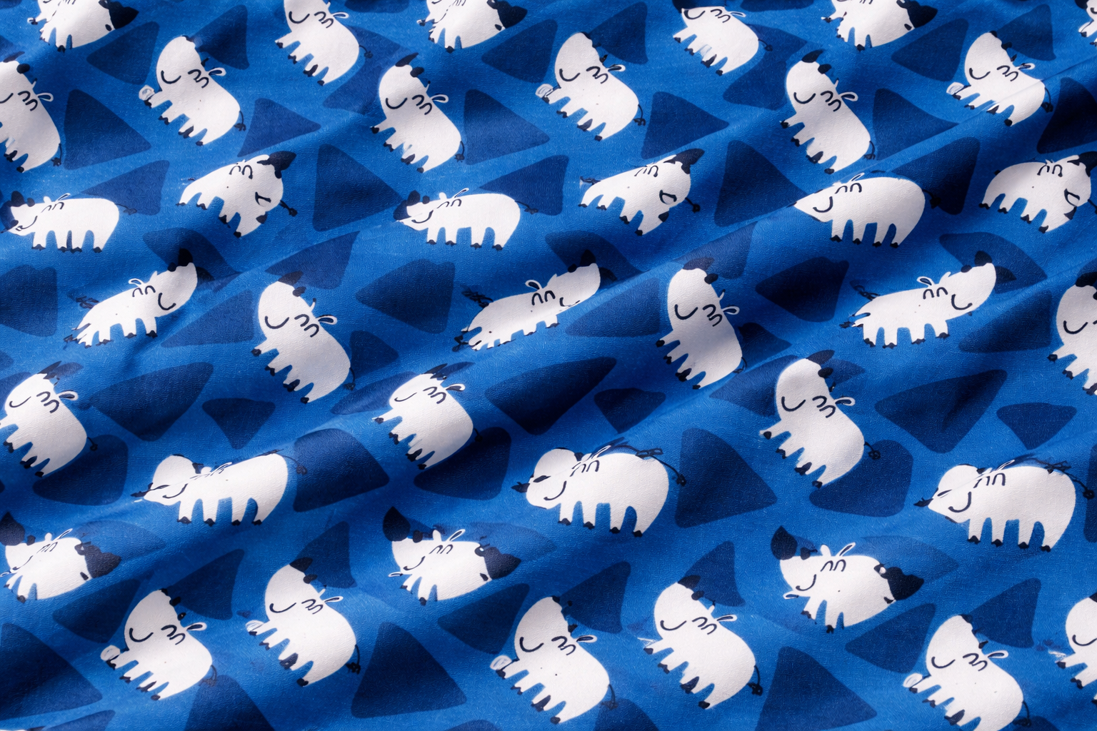 Jersey - putzige Nashörner - blau