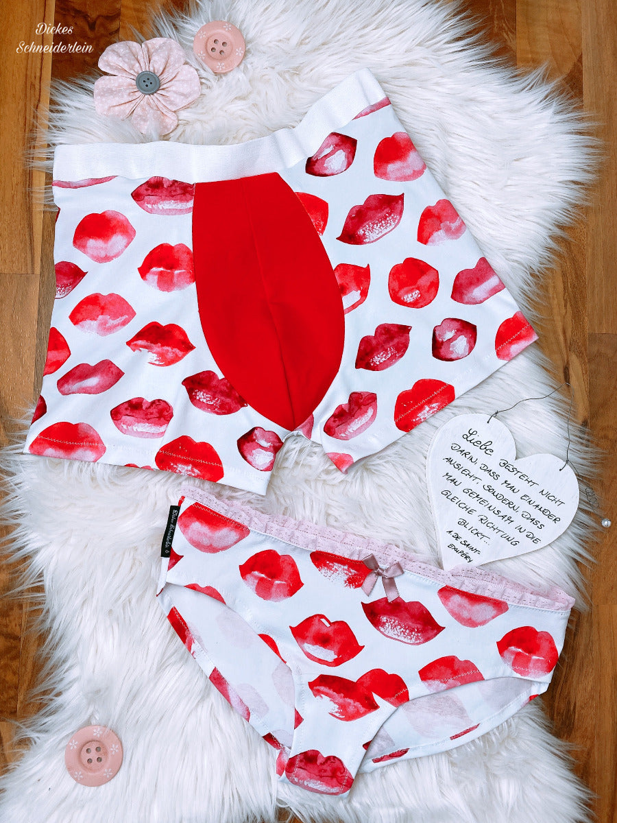 Bio Jersey Schatzebobbes Eigenproduktion Kisses - weiß