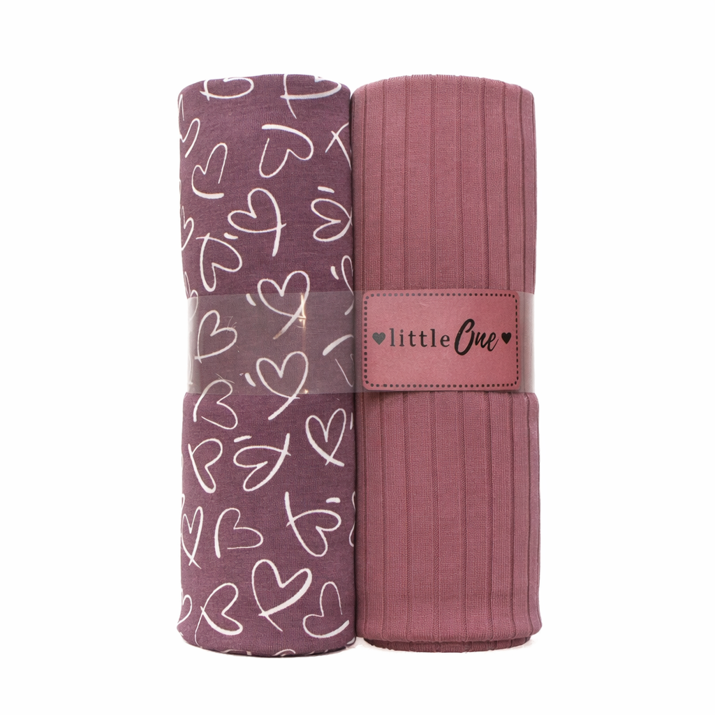 Jersey Stoffpaket + Label - Herzchen