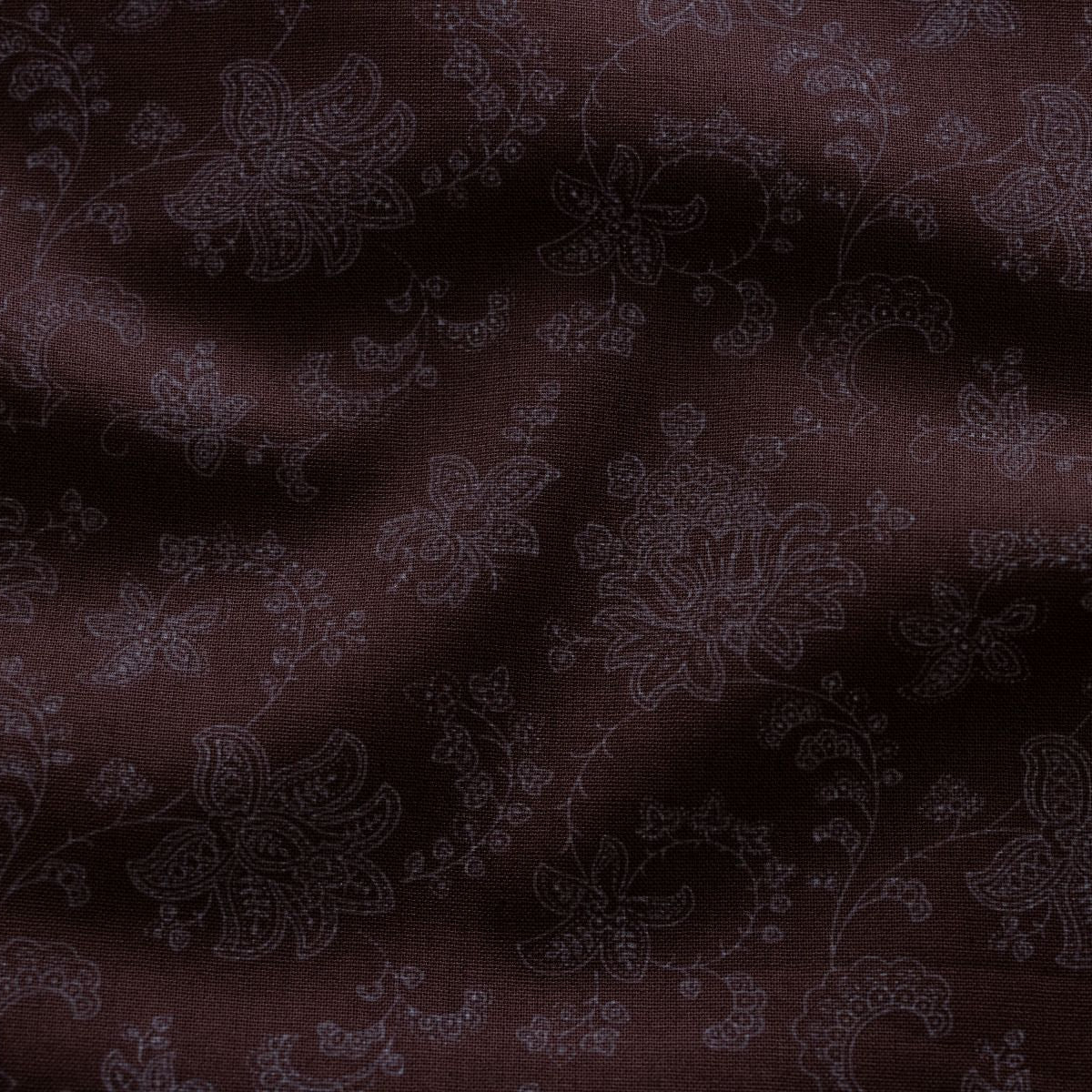 Webware Baumwolle Renforcé mercerisiert für Trachten - Blumenbeet - dunkelbraun